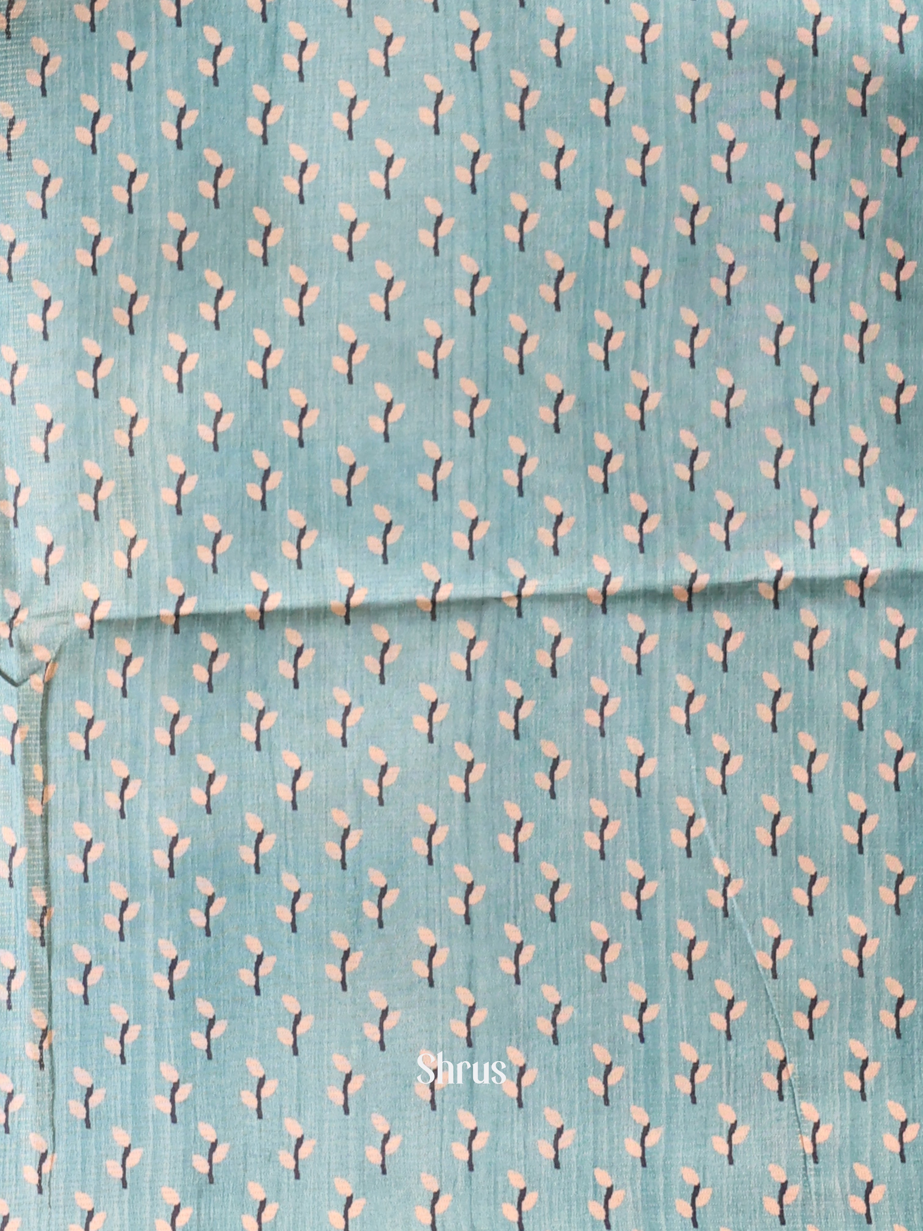 Cream & Blue - Champa semitussar Saree - Shop on Shrus.com