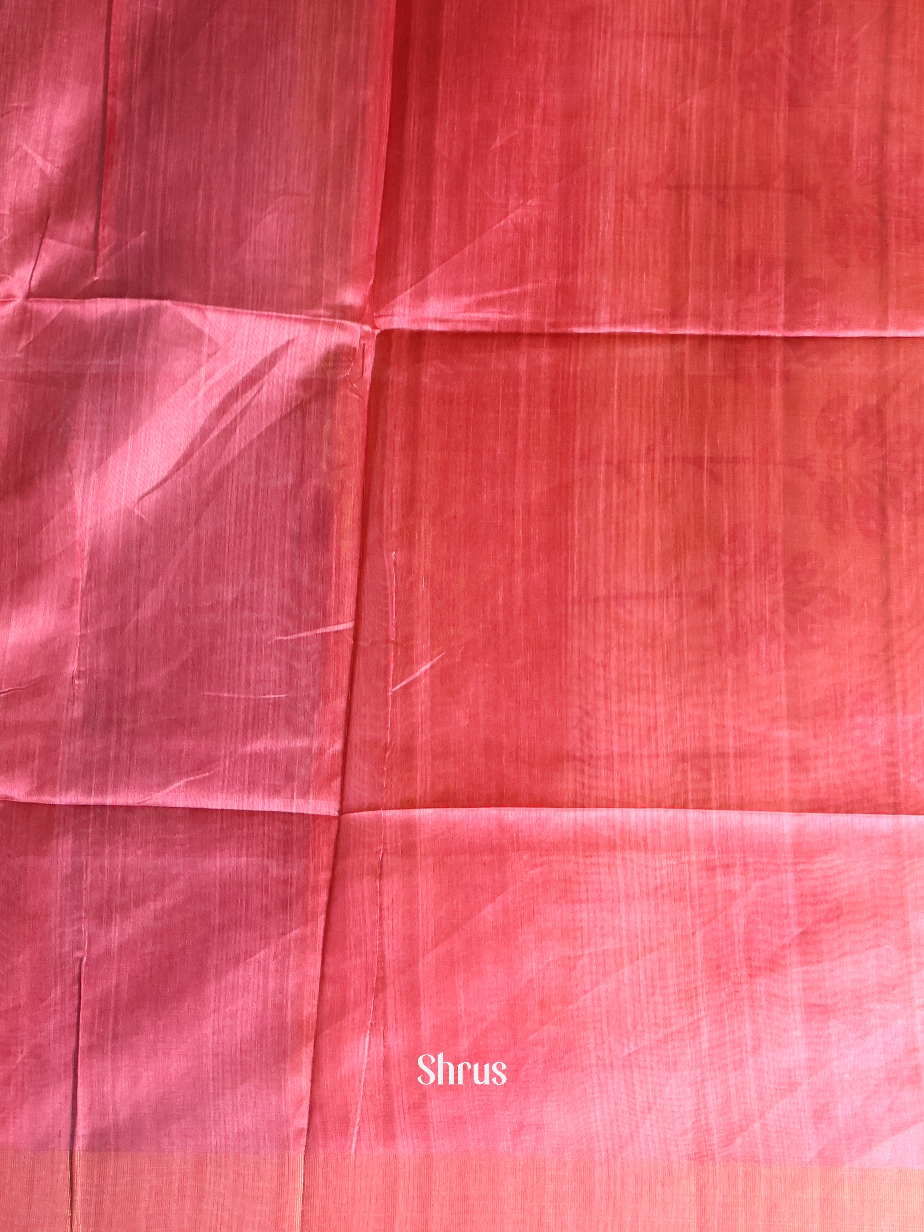 Cream & Pink - Champa semitussar Saree - Shop on Shrus.com