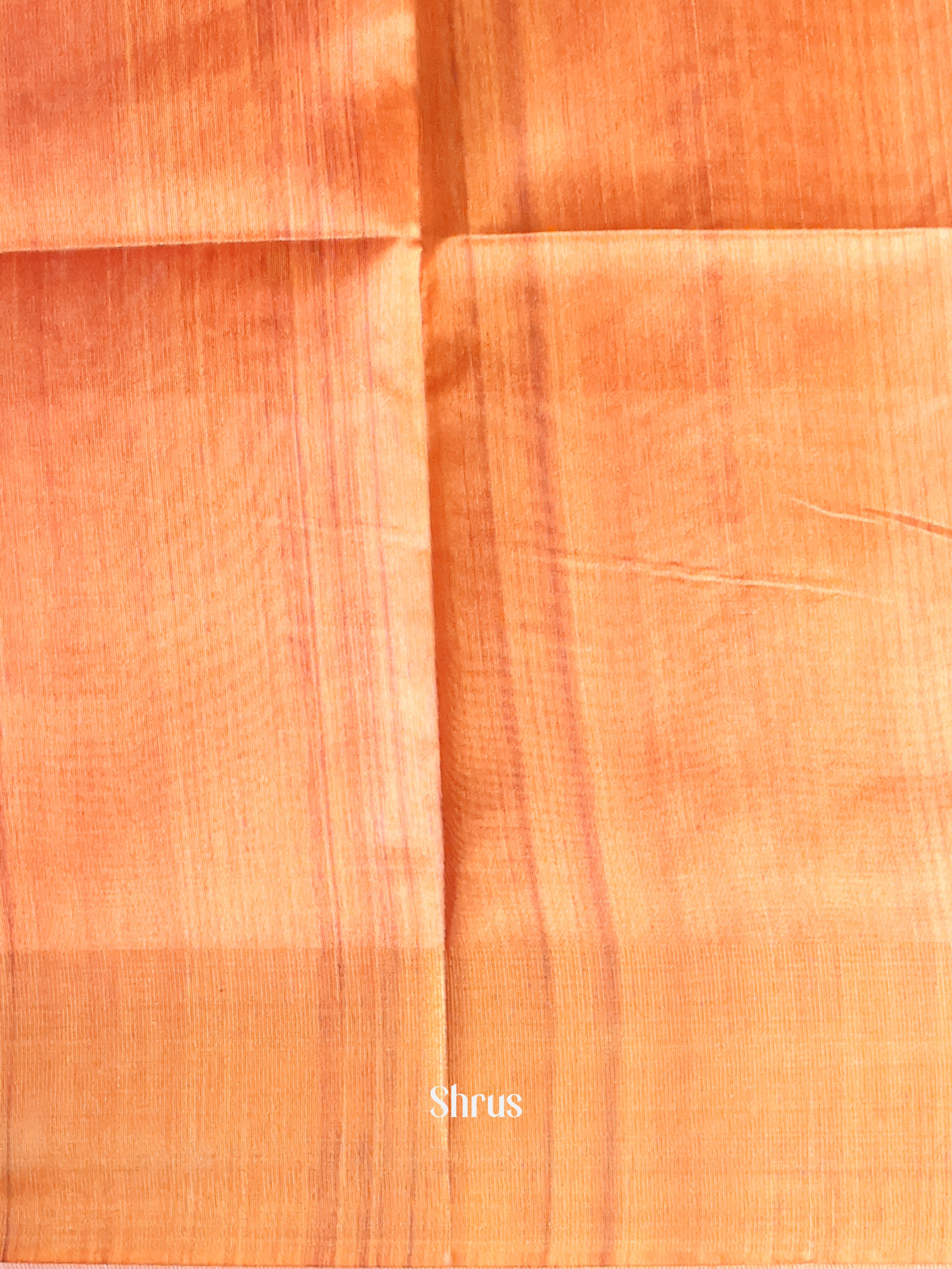 Cream & Orange - Champa semitussar Saree - Shop on Shrus.com