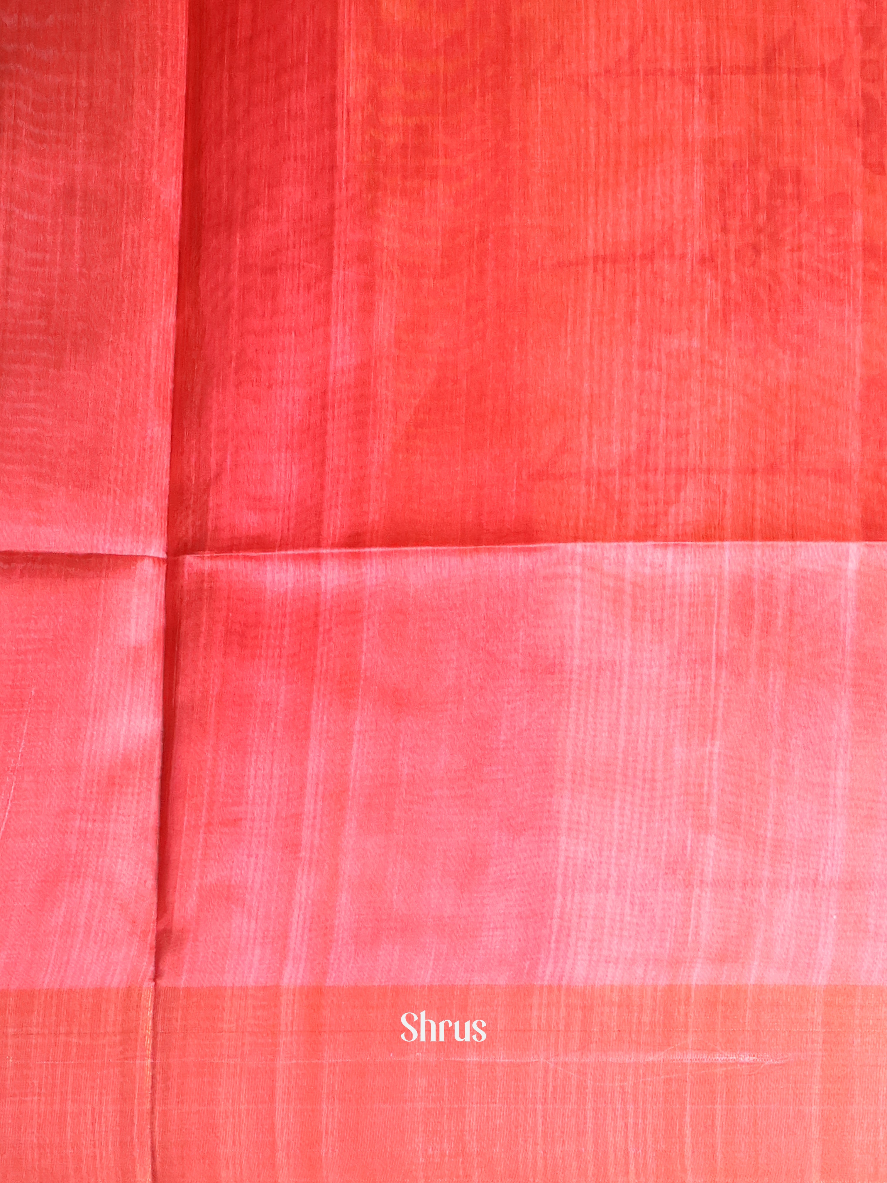 Cream & Red - Champa semitussar Saree - Shop on Shrus.com