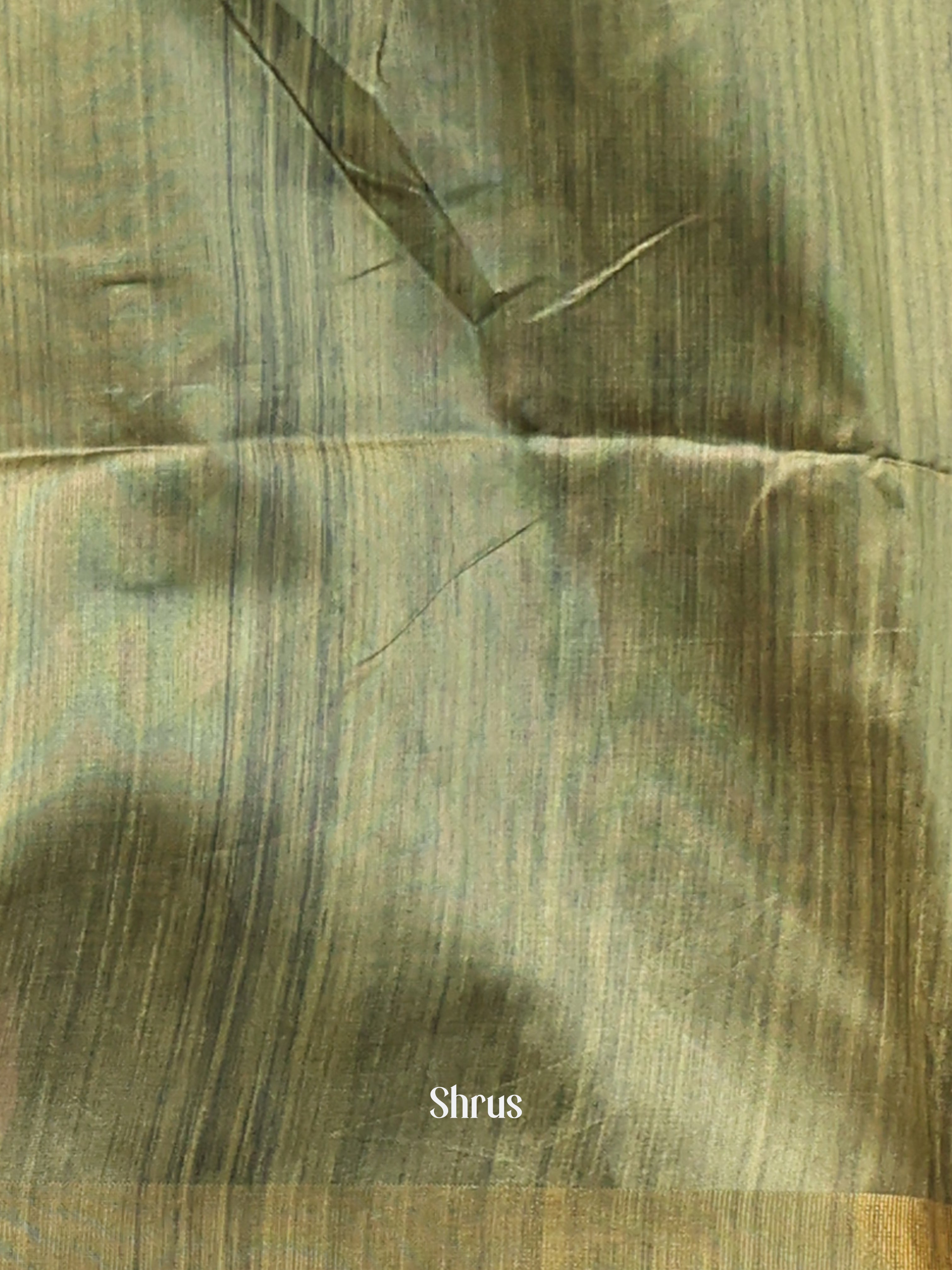 Cream & Green - Champa semitussar Saree - Shop on Shrus.com