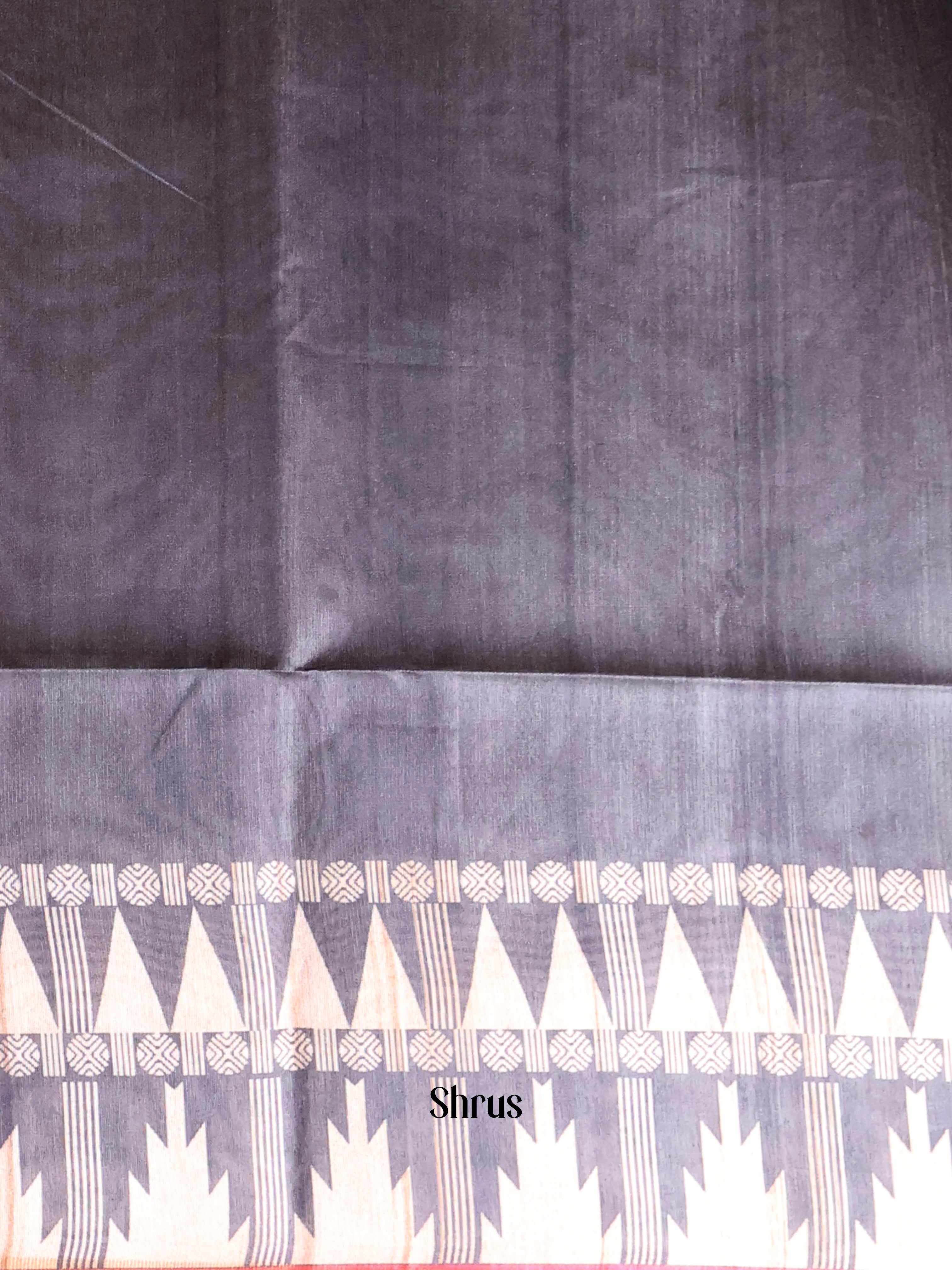 Black & Red - Champa semitussar Saree - Shop on Shrus.com