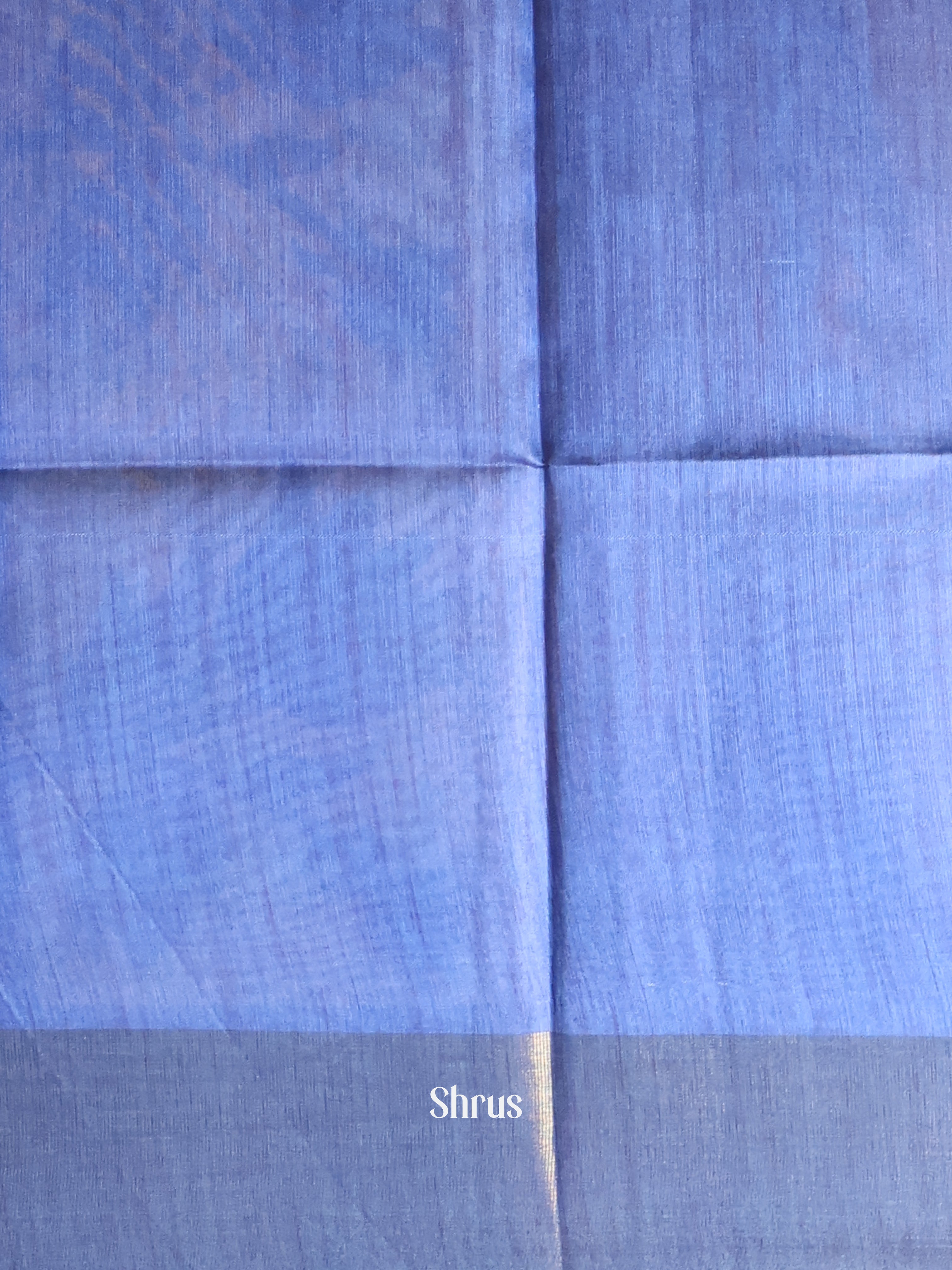 Cream & Blue - Champa semitussar Saree - Shop on Shrus.com