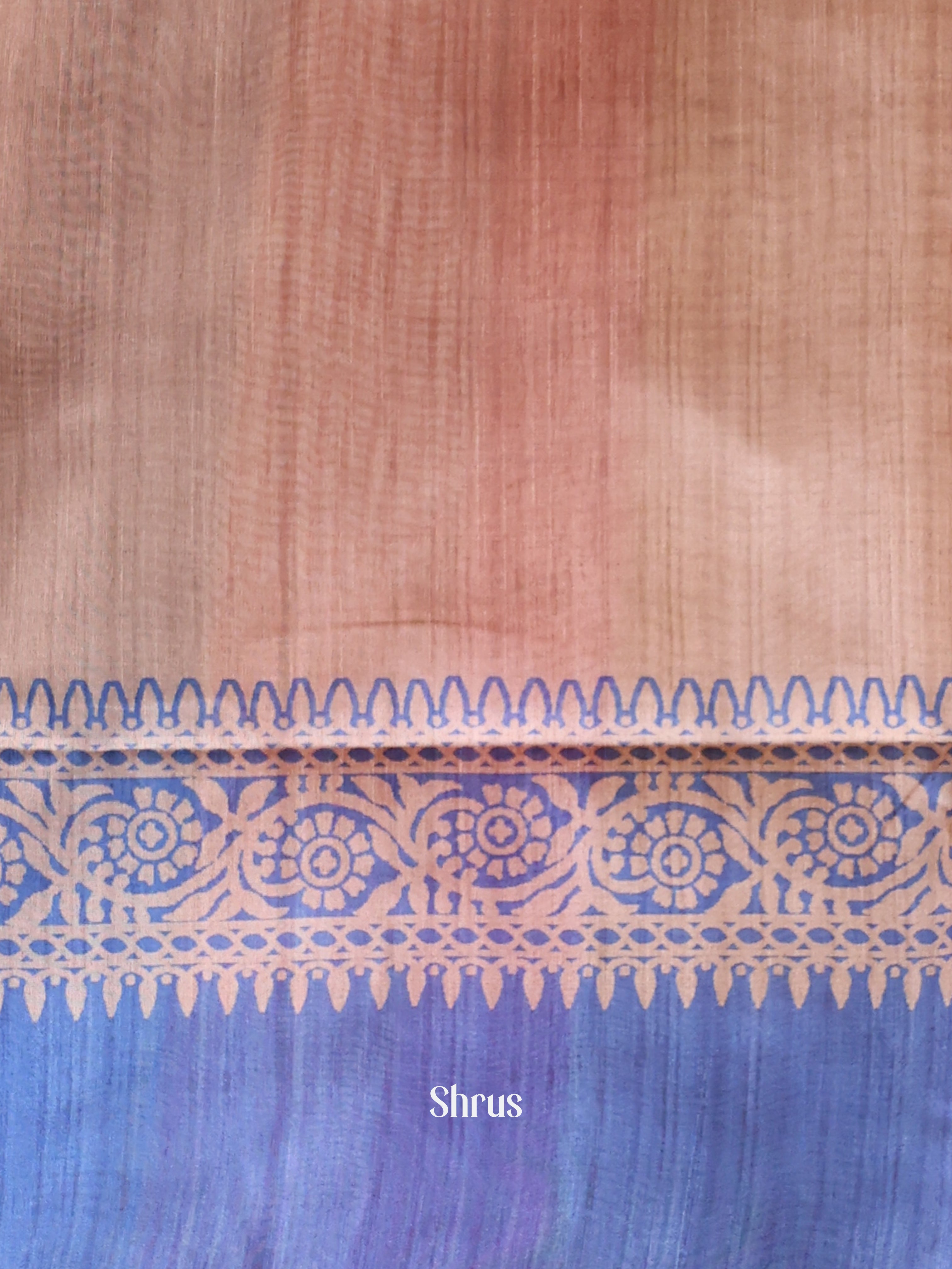 Beige & Pink - Champa semitussar Saree - Shop on Shrus.com