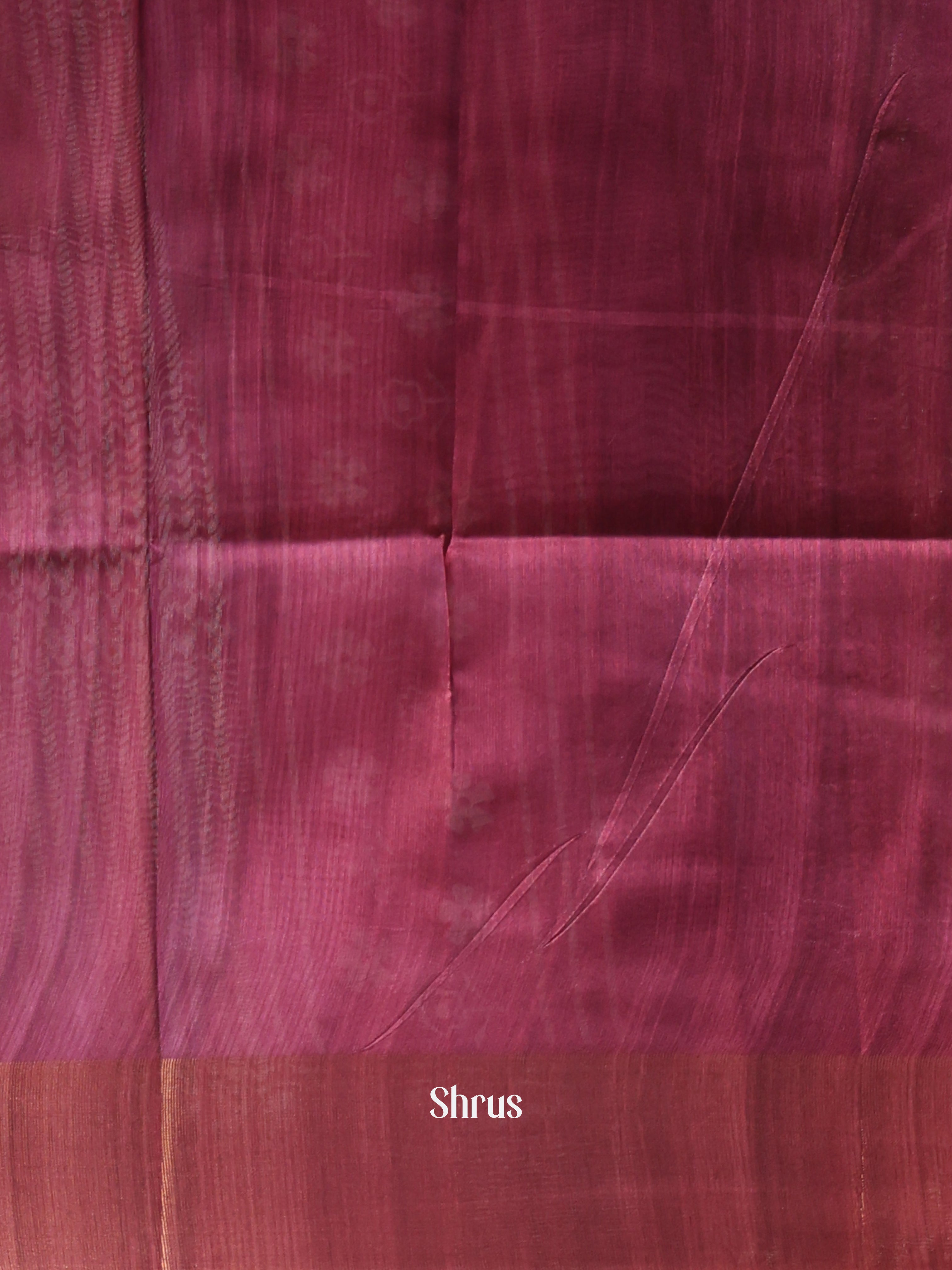 Cream & Maroon- Champa semitussar Saree - Shop on Shrus.com