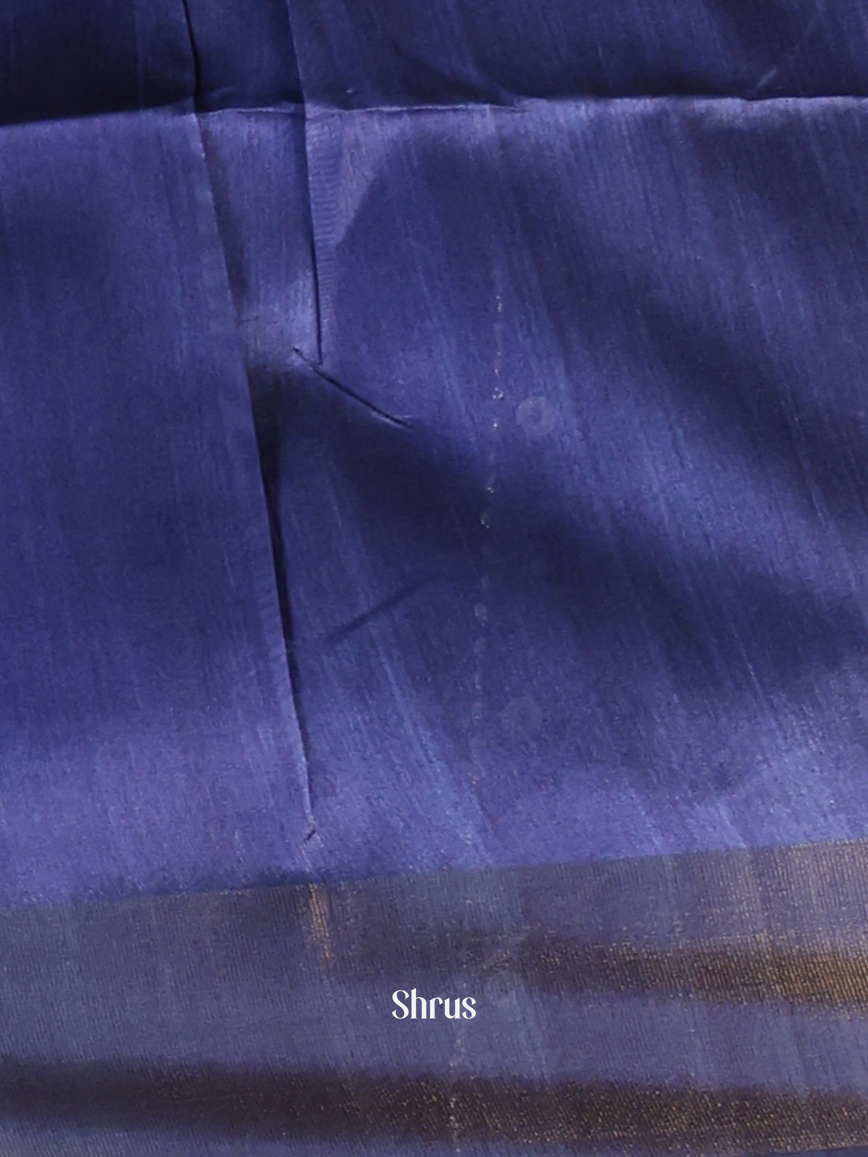 Cream & Blue - Champa semitussar Saree - Shop on Shrus.com