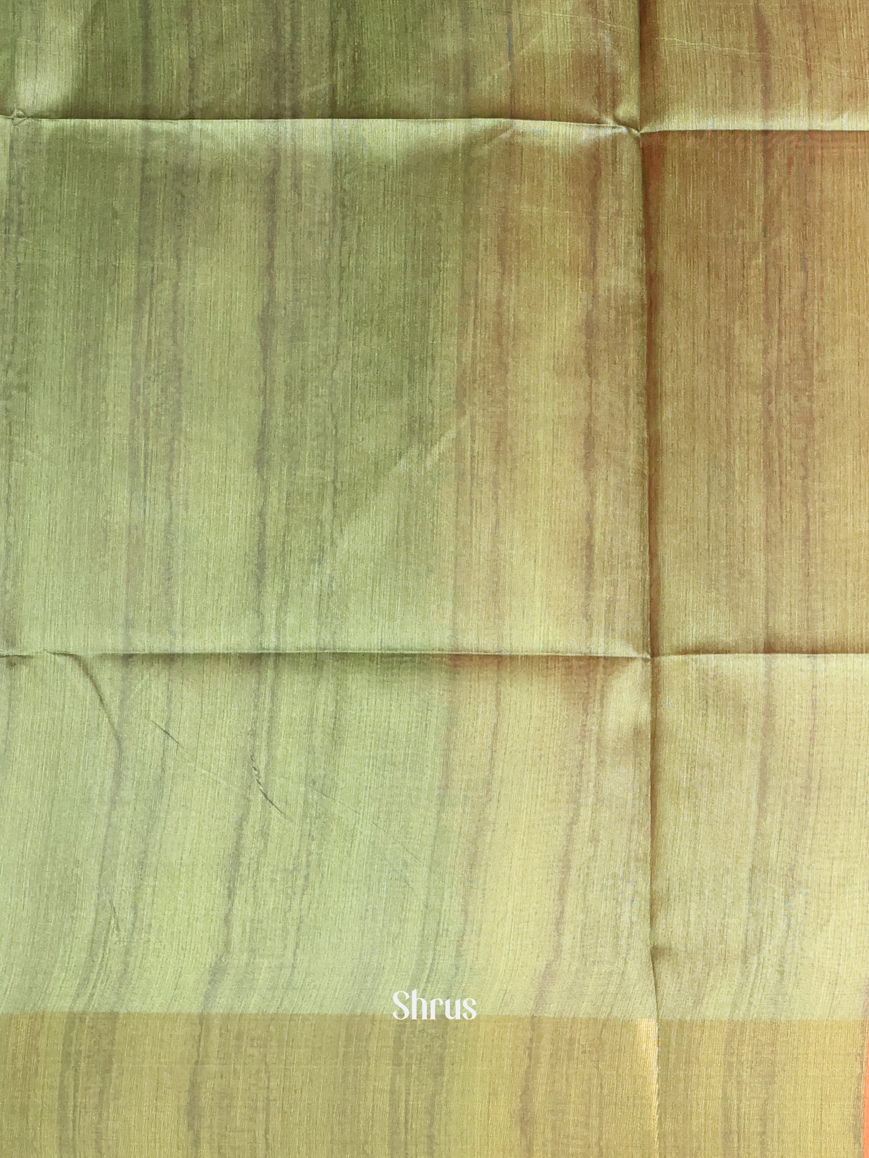 Cream & Green- Champa semitussar Saree - Shop on Shrus.com