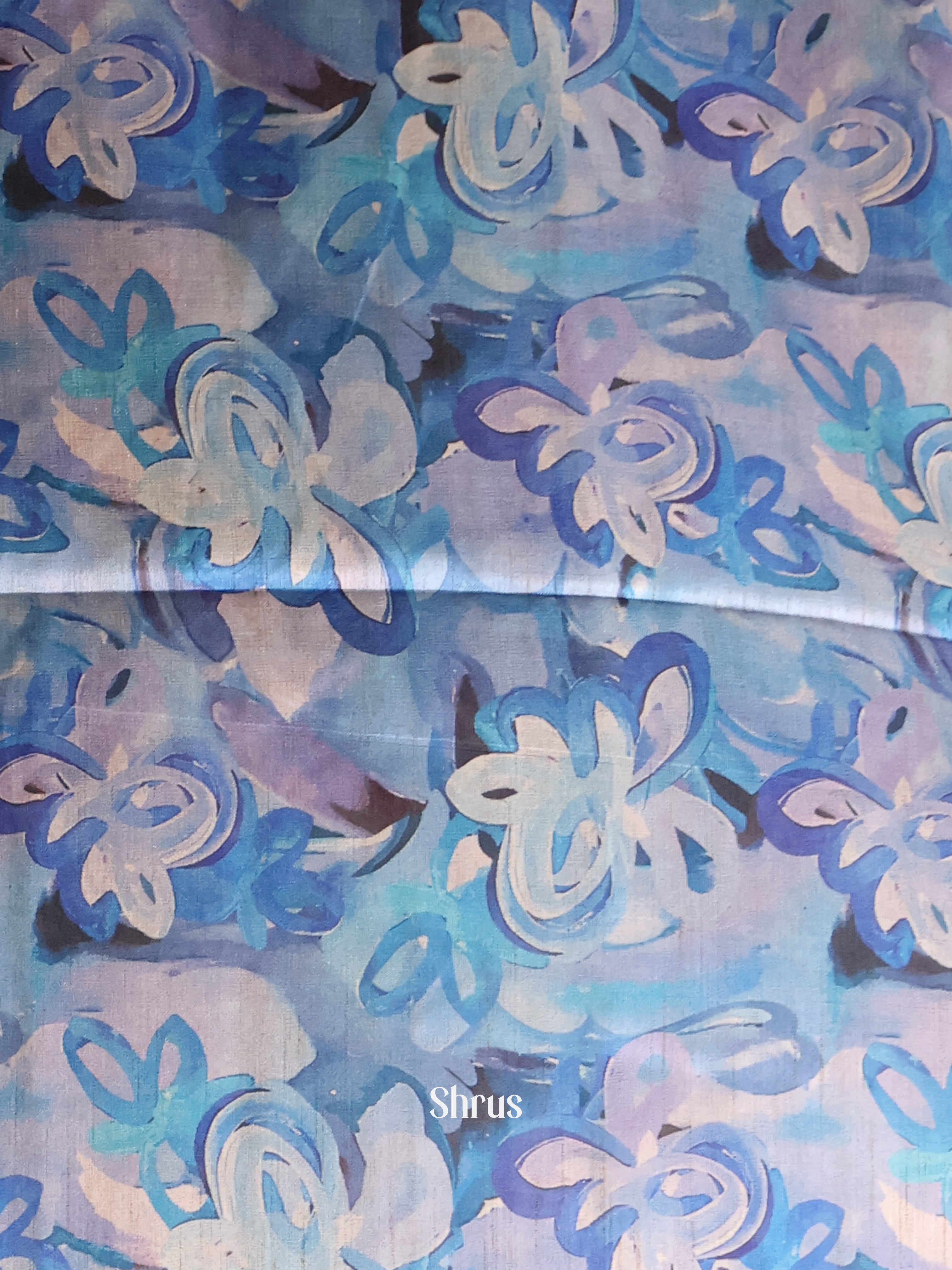 Blue - Champa semitussar Saree - Shop on Shrus.com