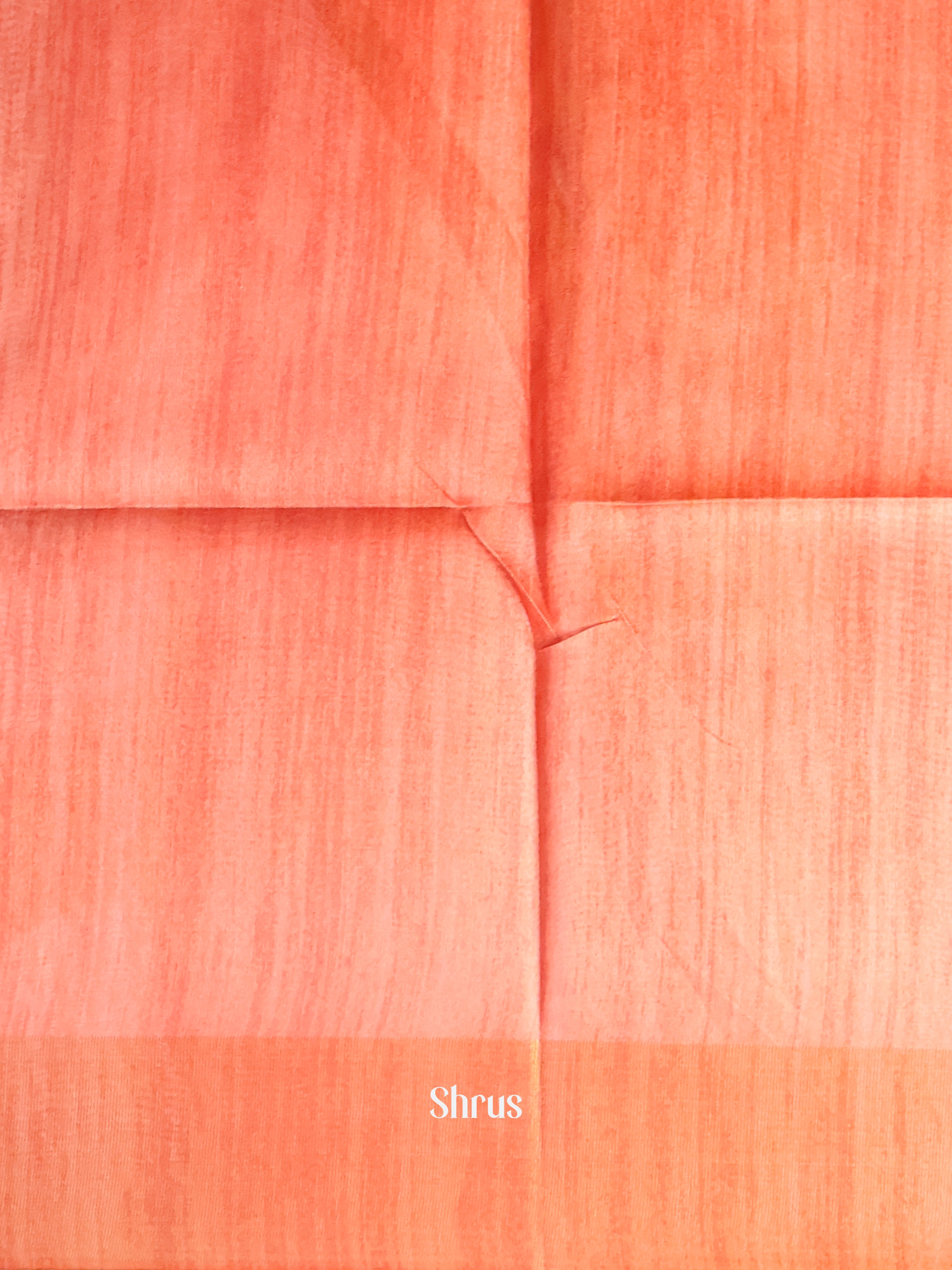 Cream & Orange- Champa semitussar Saree - Shop on Shrus.com