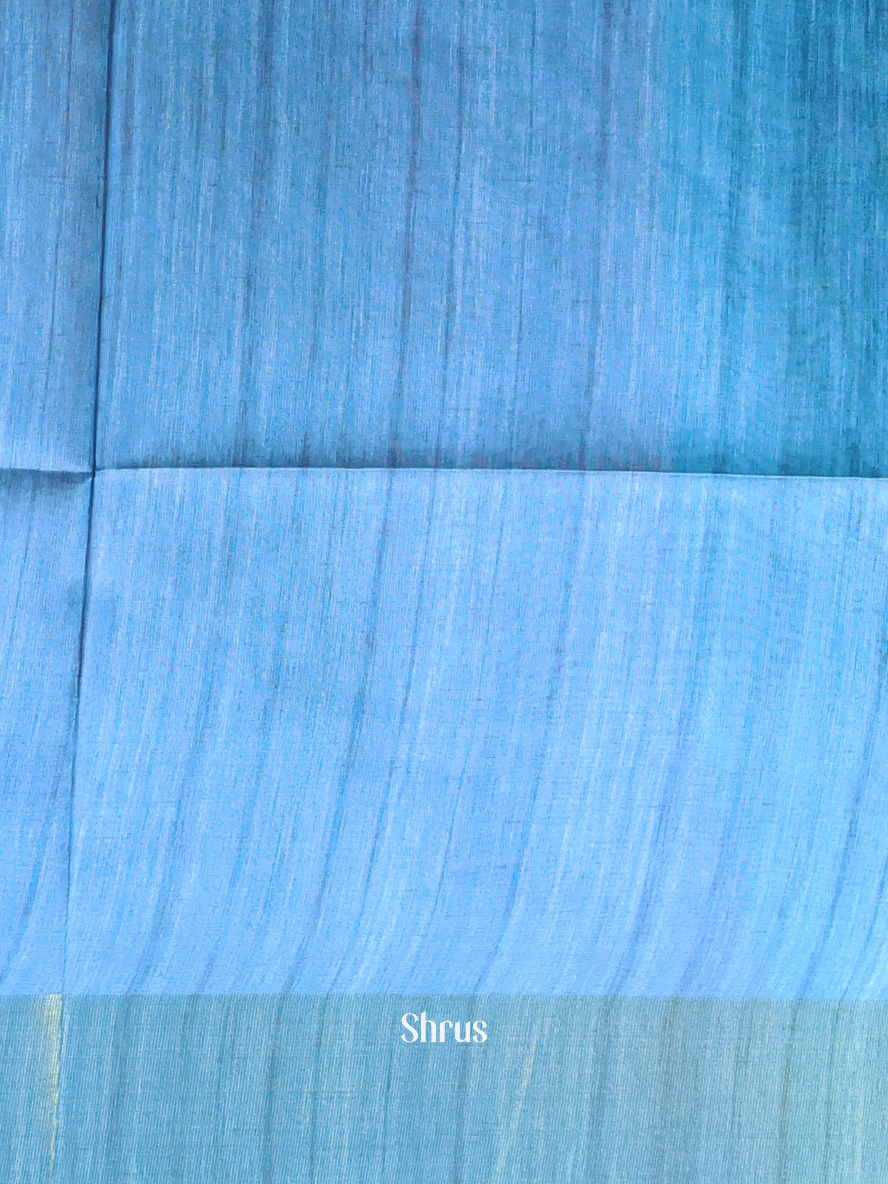Cream & Blue - Champa semitussar Saree - Shop on Shrus.com