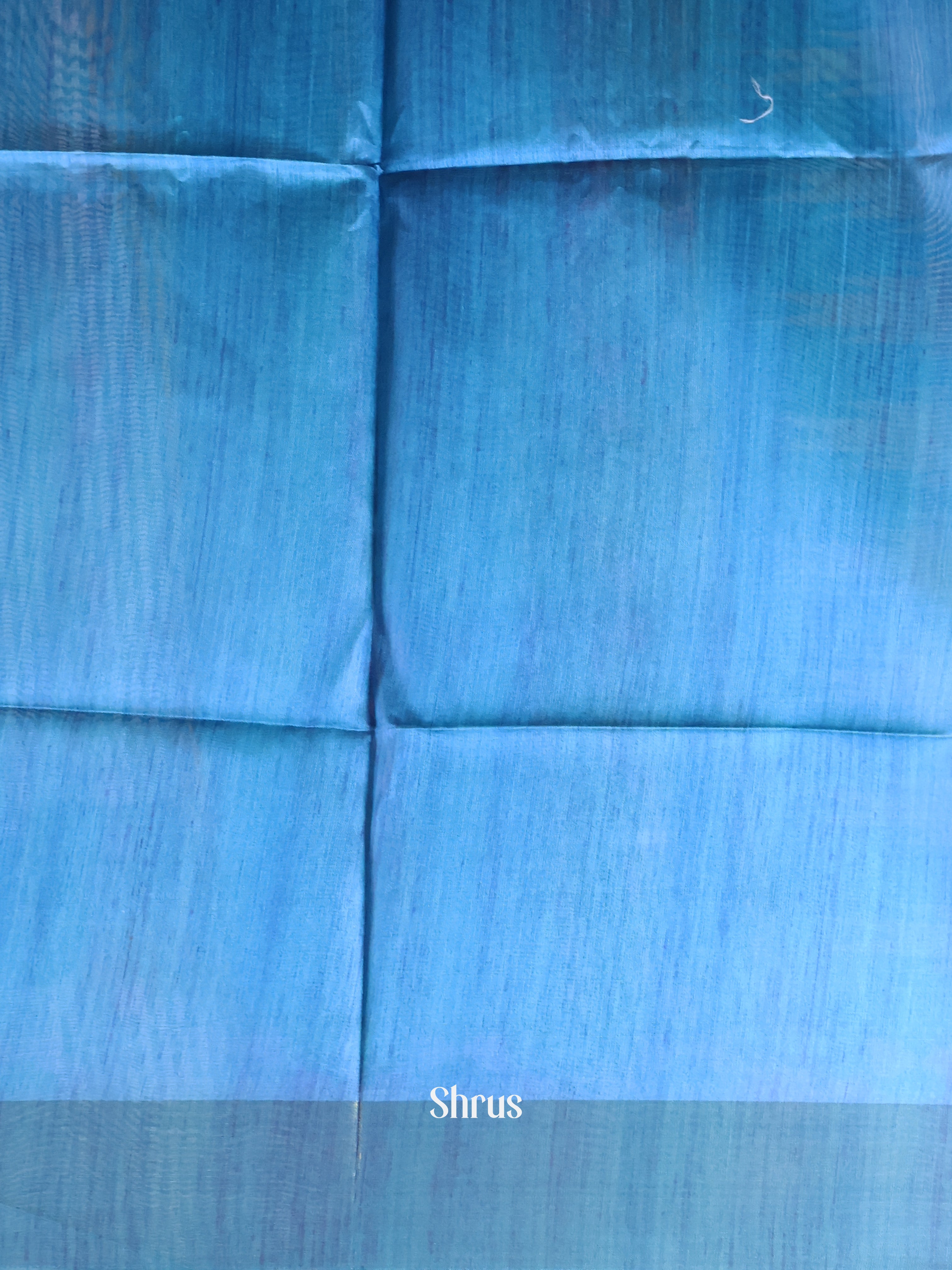 Cream & Blue - Champa semitussar Saree - Shop on Shrus.com