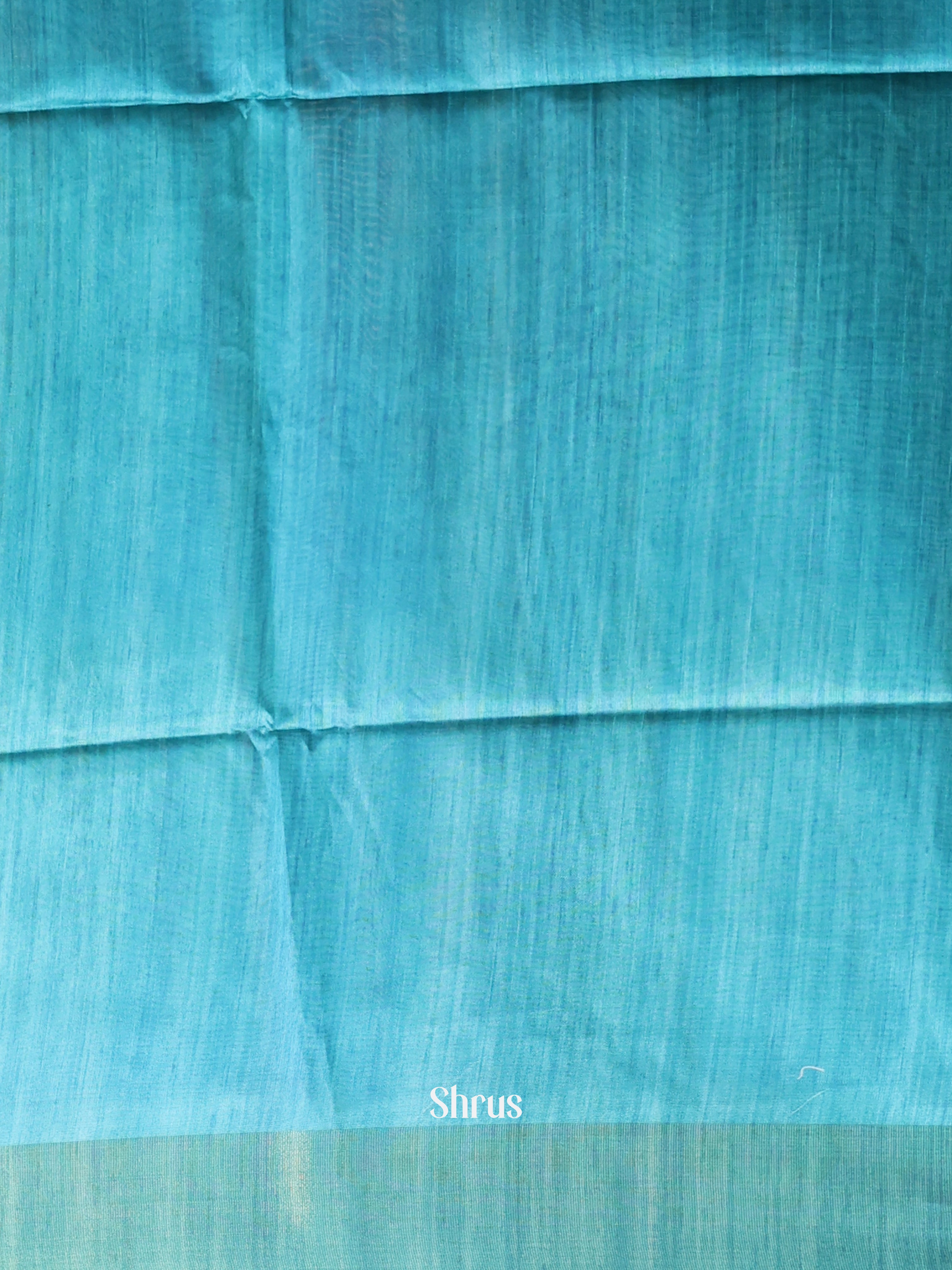 Cream & Blue - Champa semitussar Saree - Shop on Shrus.com