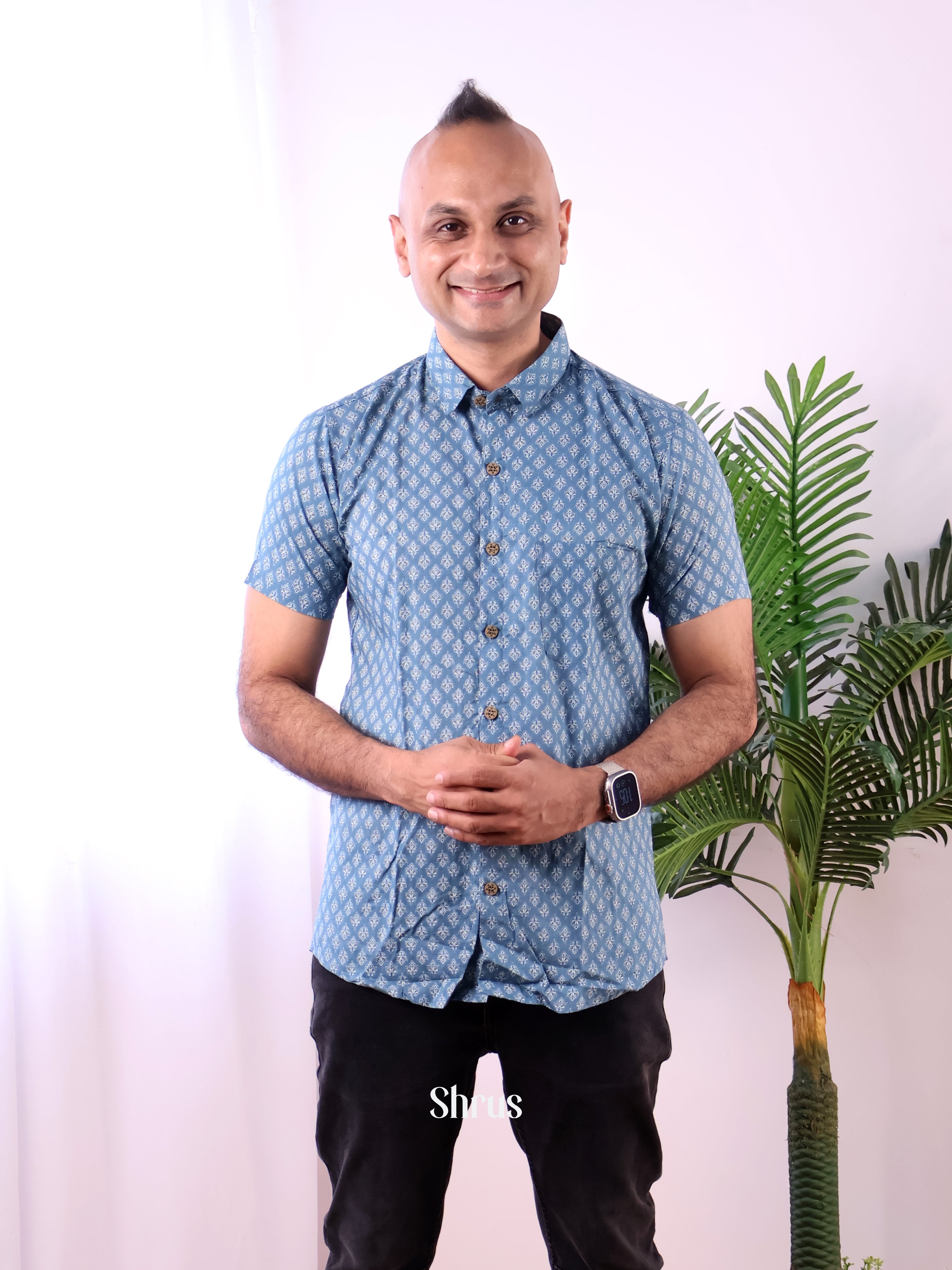 Blue - Readymade Mens Shirt - Shop on Shrus.com