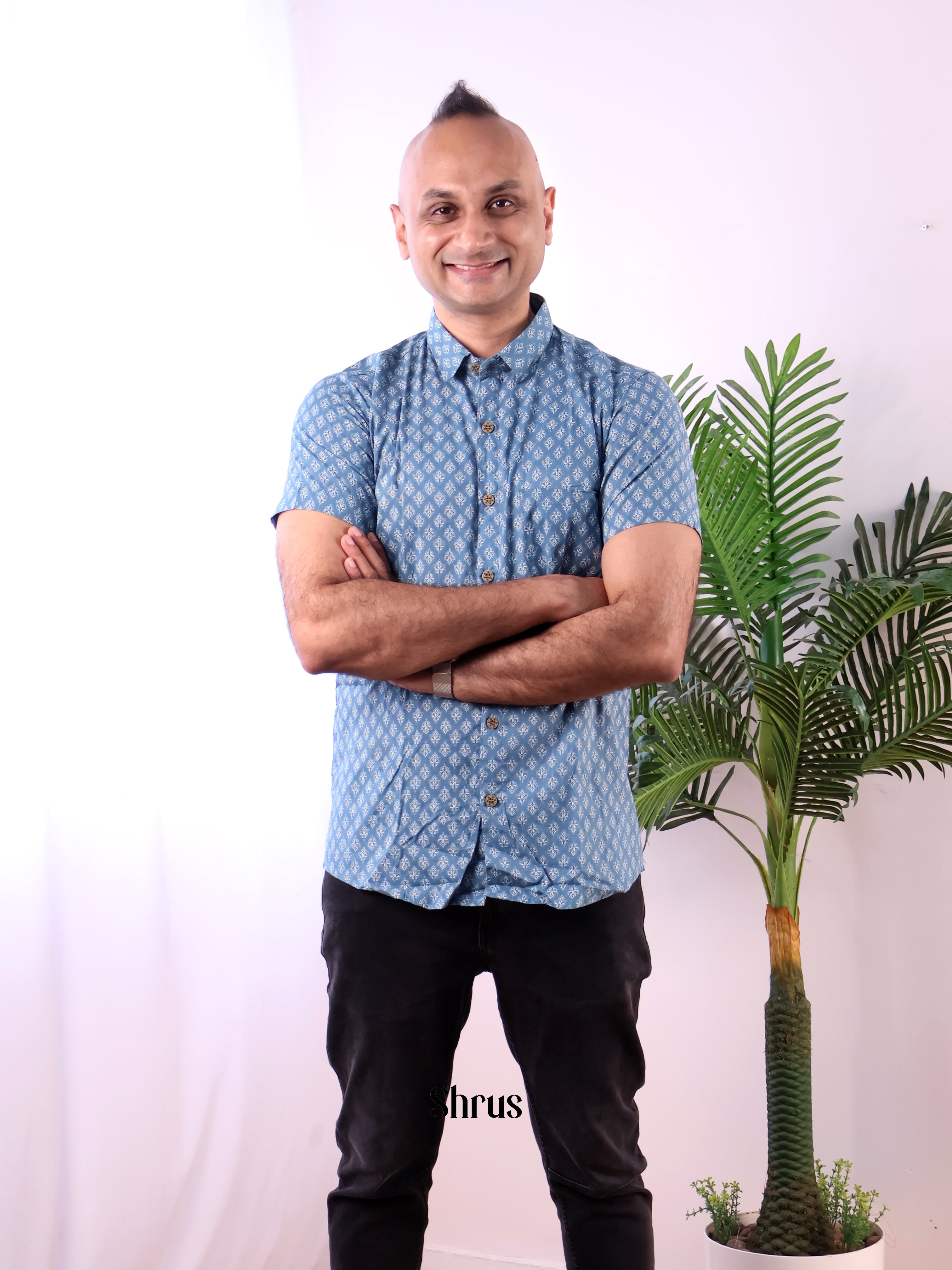 Blue - Readymade Mens Shirt - Shop on Shrus.com