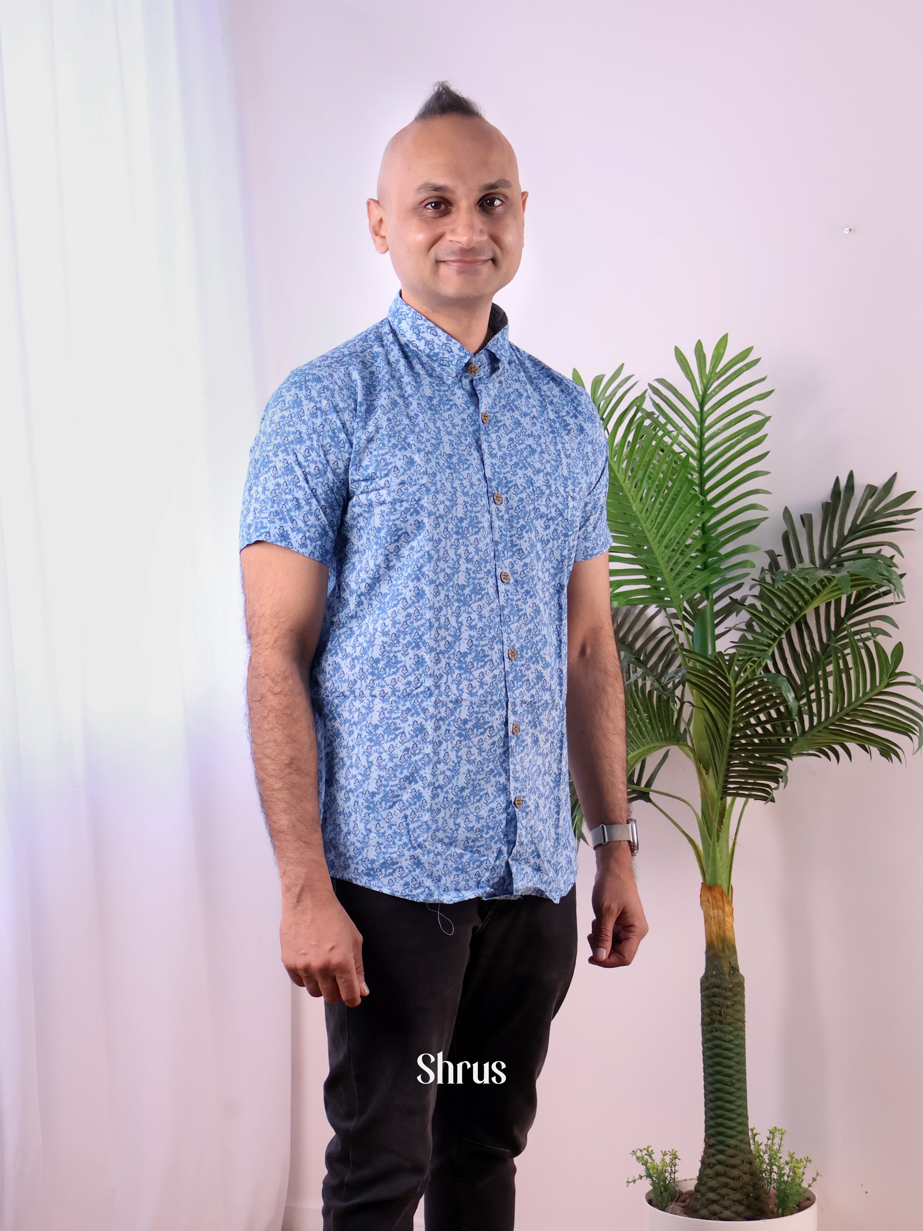 Blue - Readymade Mens Kurta - Shop on Shrus.com