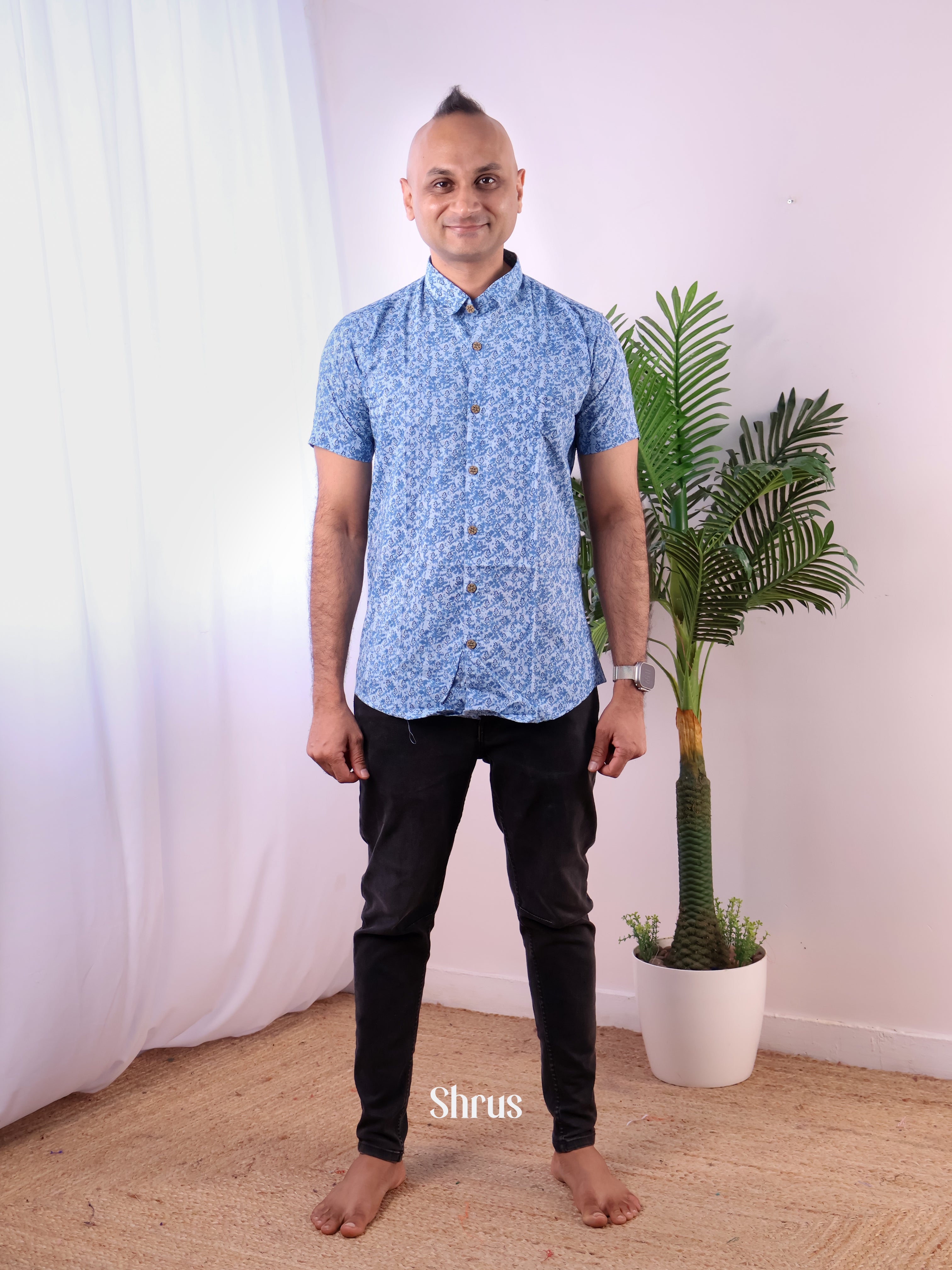 Blue - Readymade Mens Kurta - Shop on Shrus.com