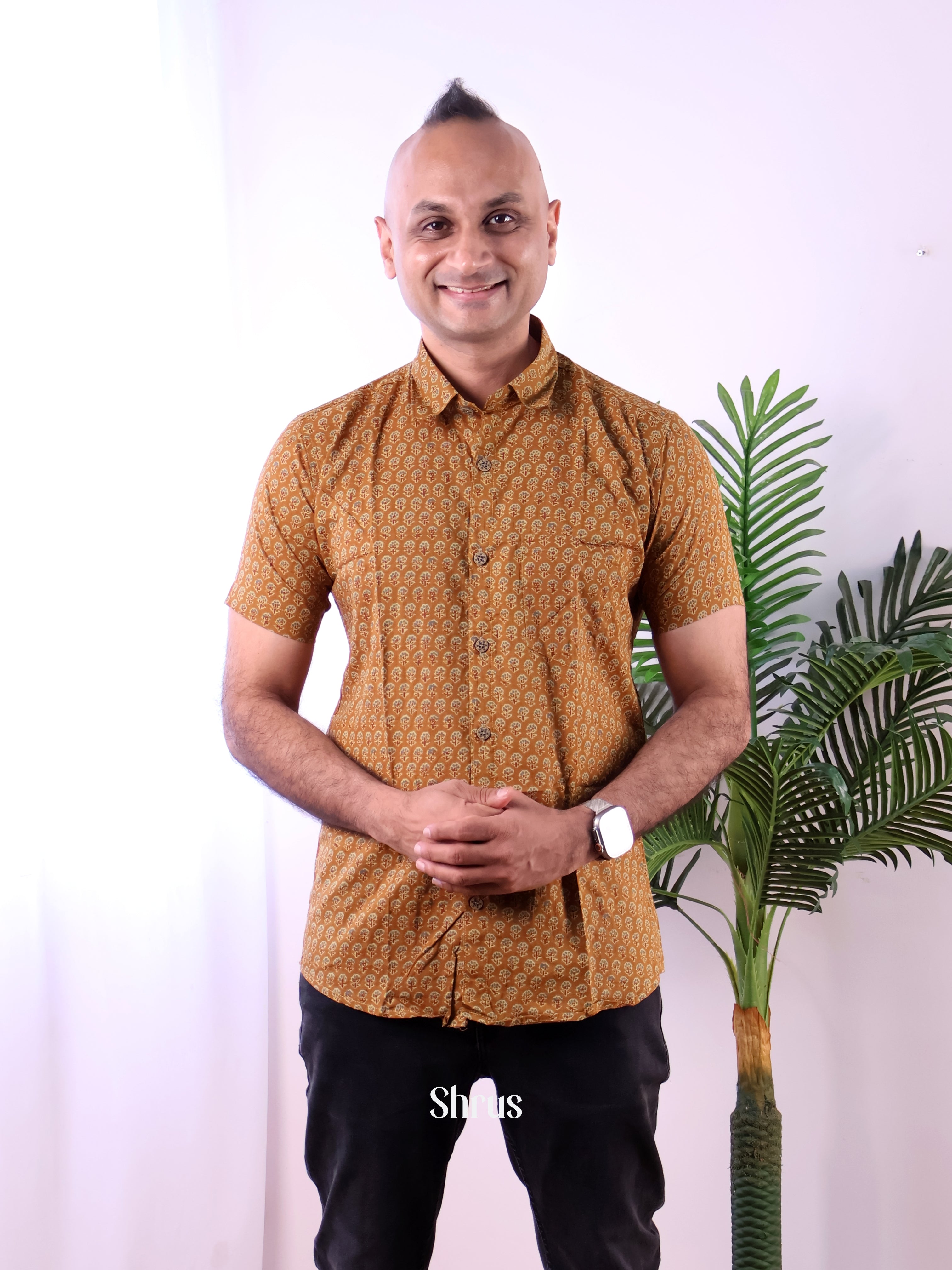 Brown - Readymade Mens Shirt - Shop on Shrus.com
