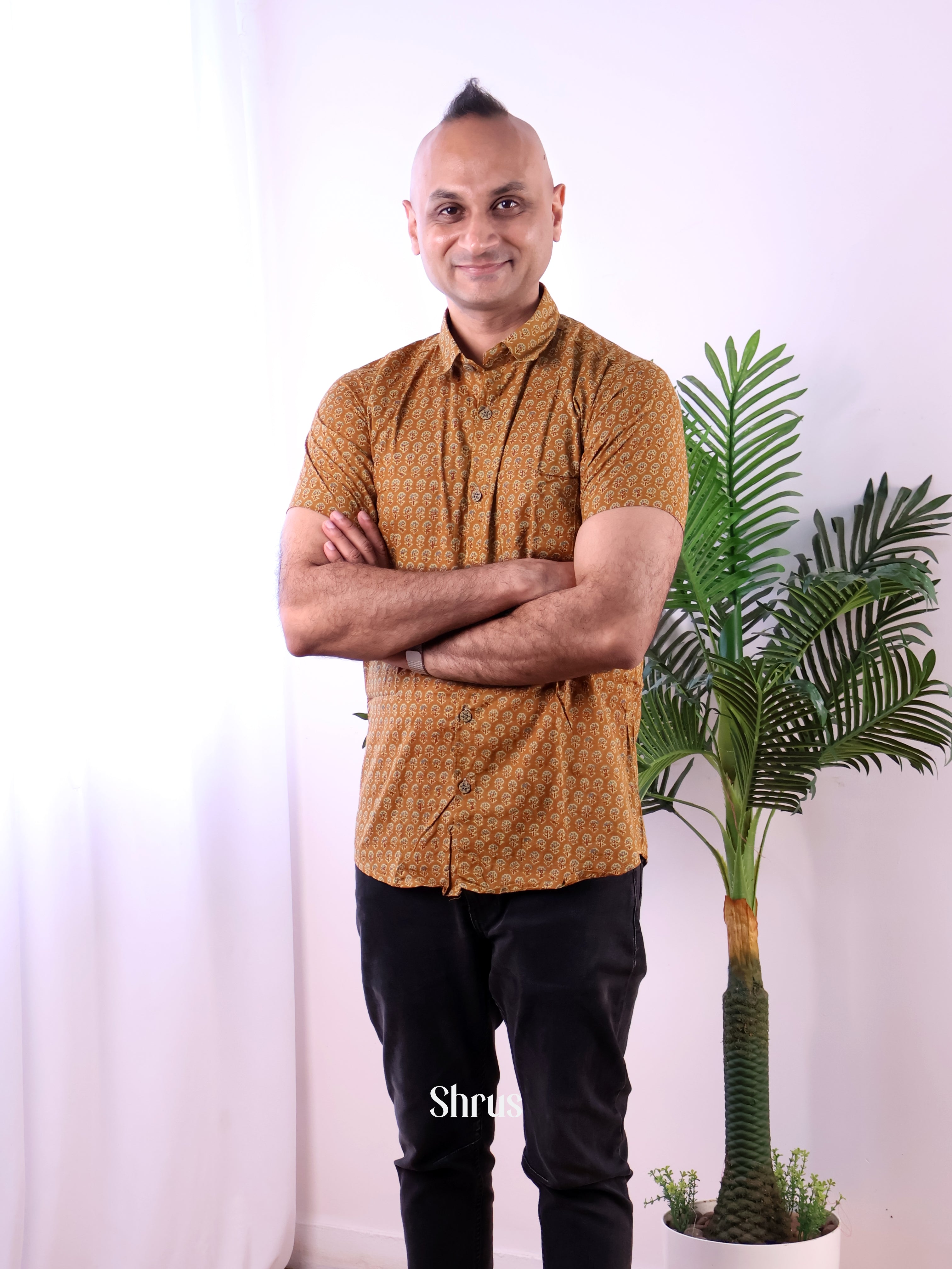 Brown - Readymade Mens Shirt - Shop on Shrus.com