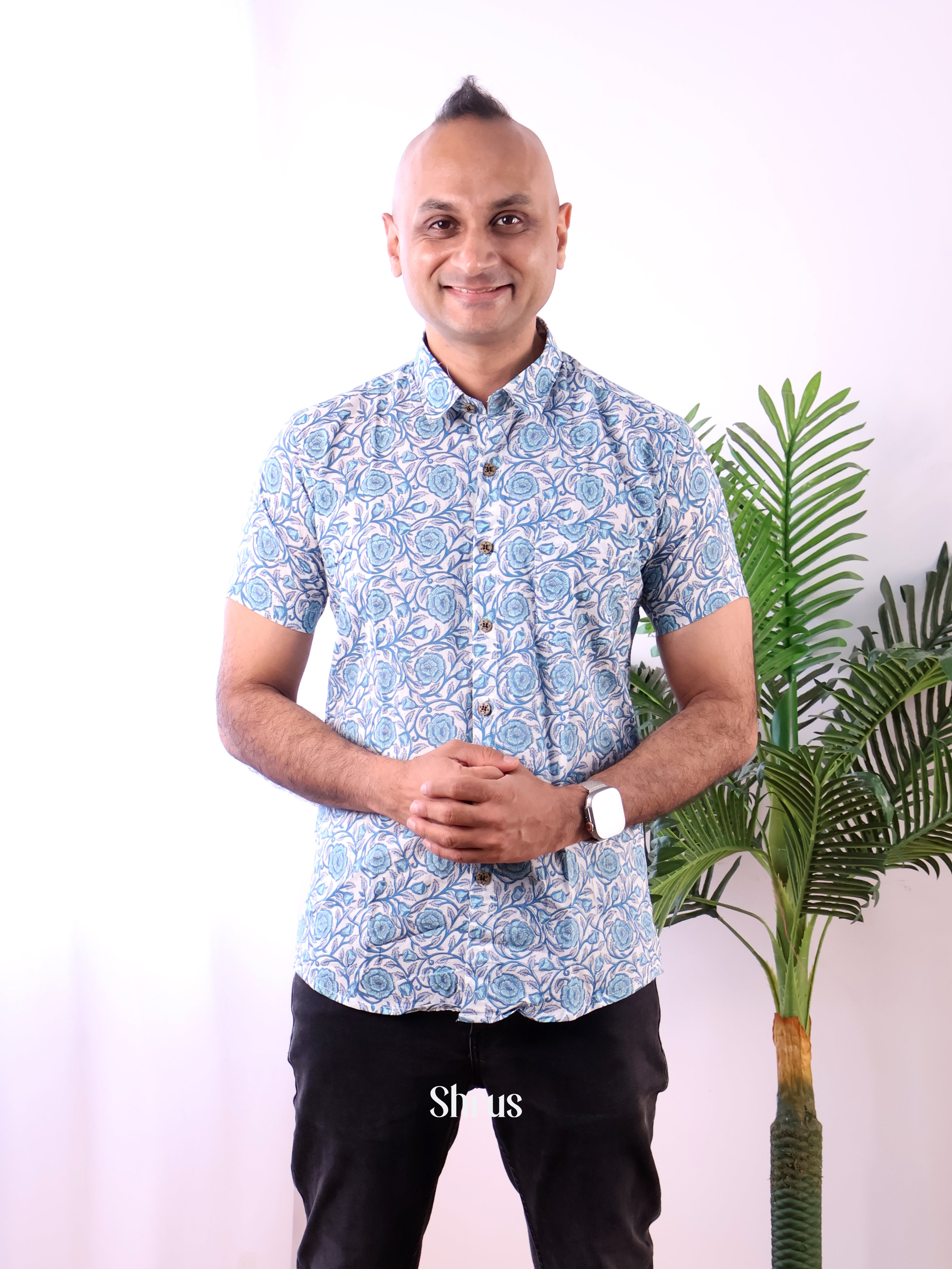 Blue - Readymade Mens Shirt - Shop on Shrus.com