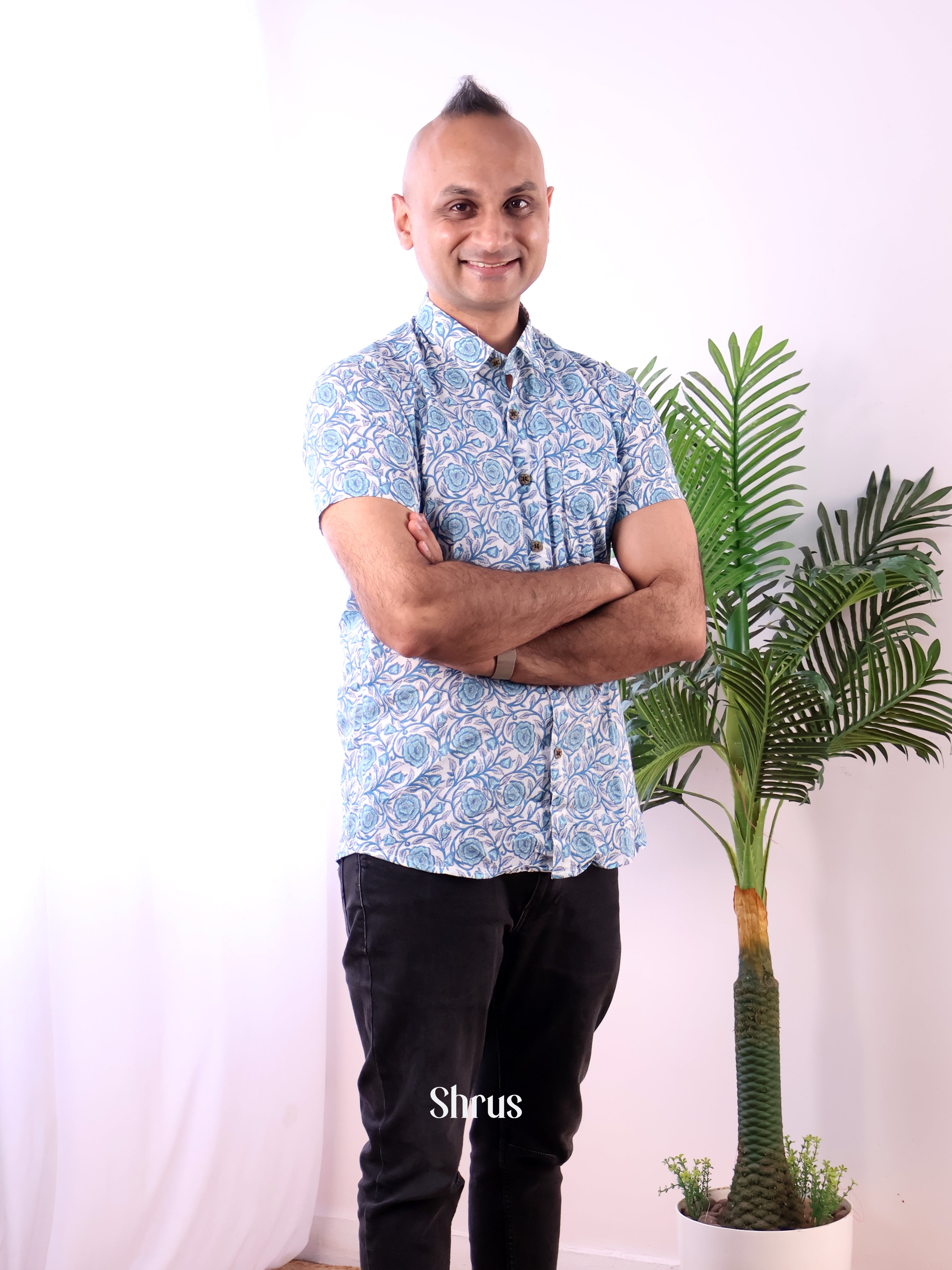 Blue - Readymade Mens Shirt - Shop on Shrus.com