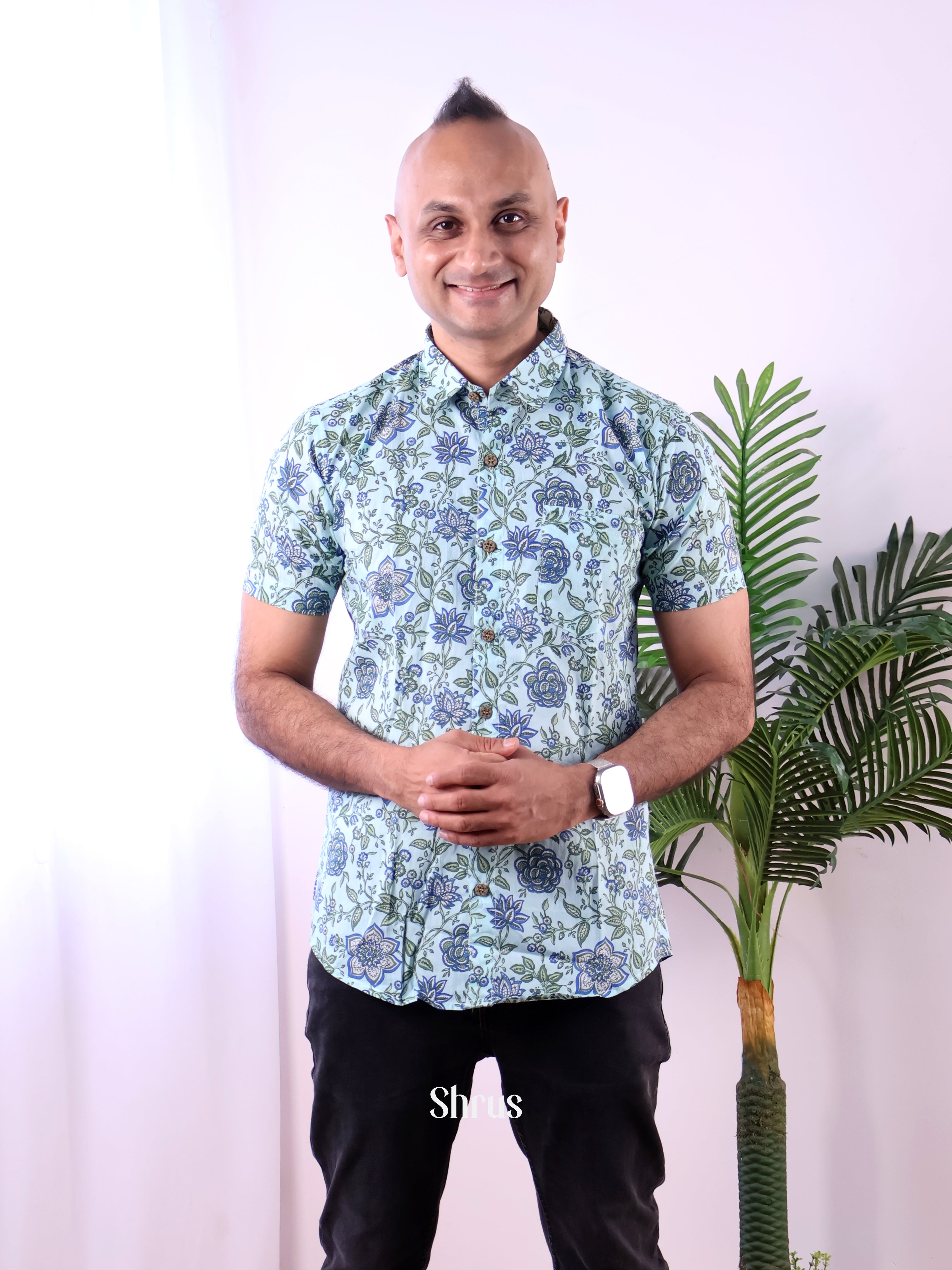 Blue - Readymade Mens Shirt - Shop on Shrus.com