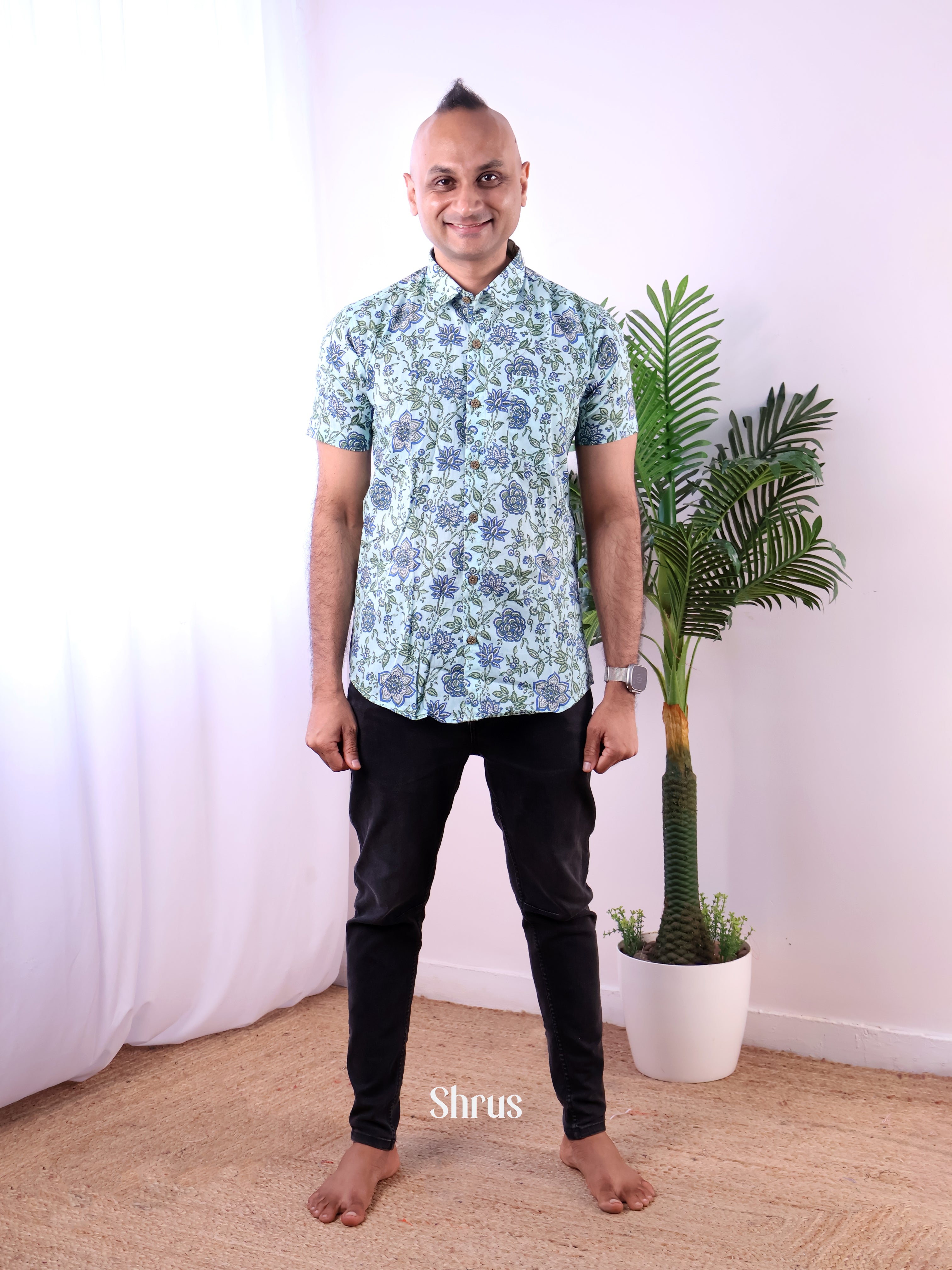 Blue - Readymade Mens Shirt - Shop on Shrus.com