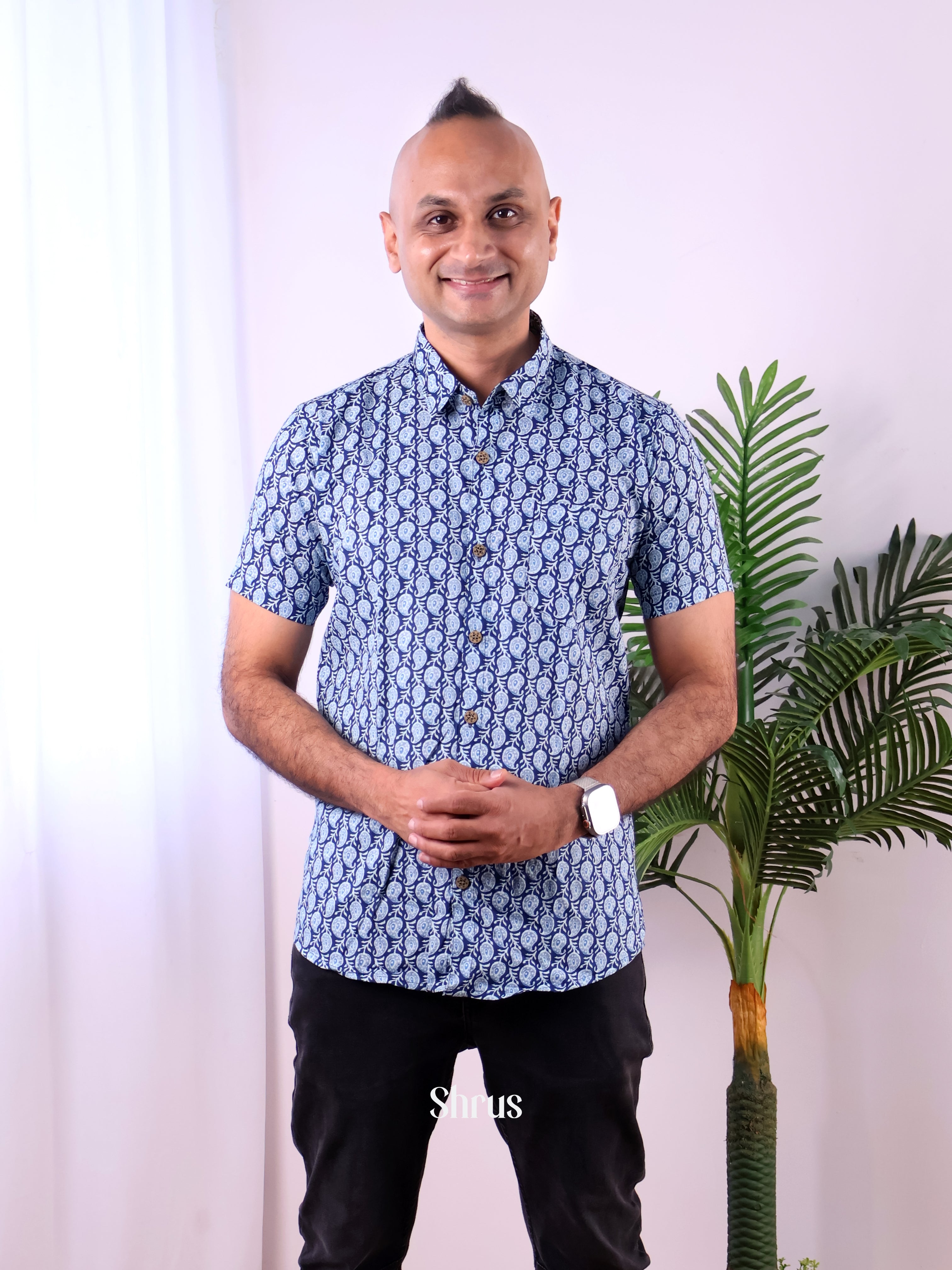 Blue - Readymade Mens Shirt - Shop on Shrus.com