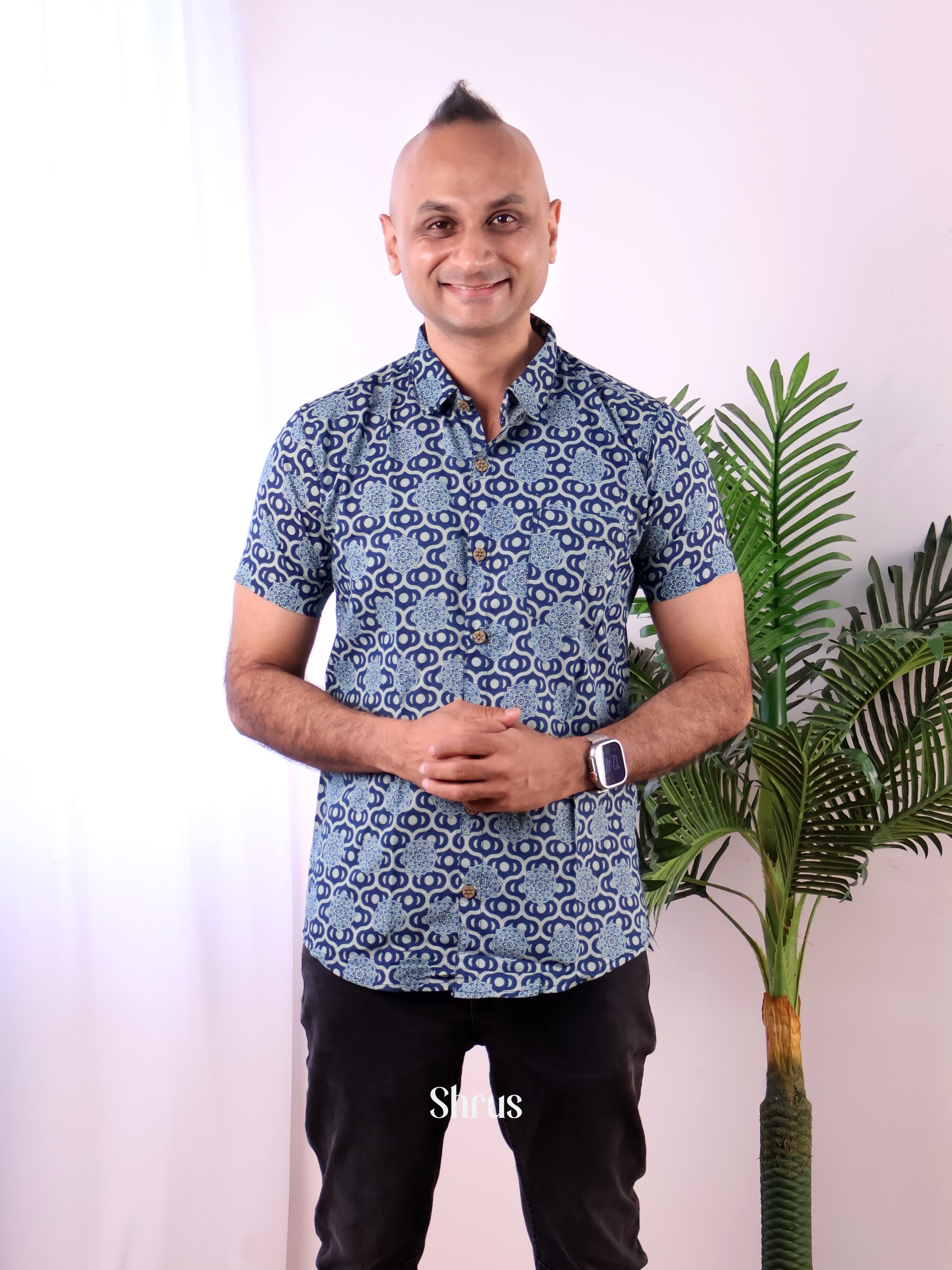 Blue - Readymade Mens Shirt - Shop on Shrus.com