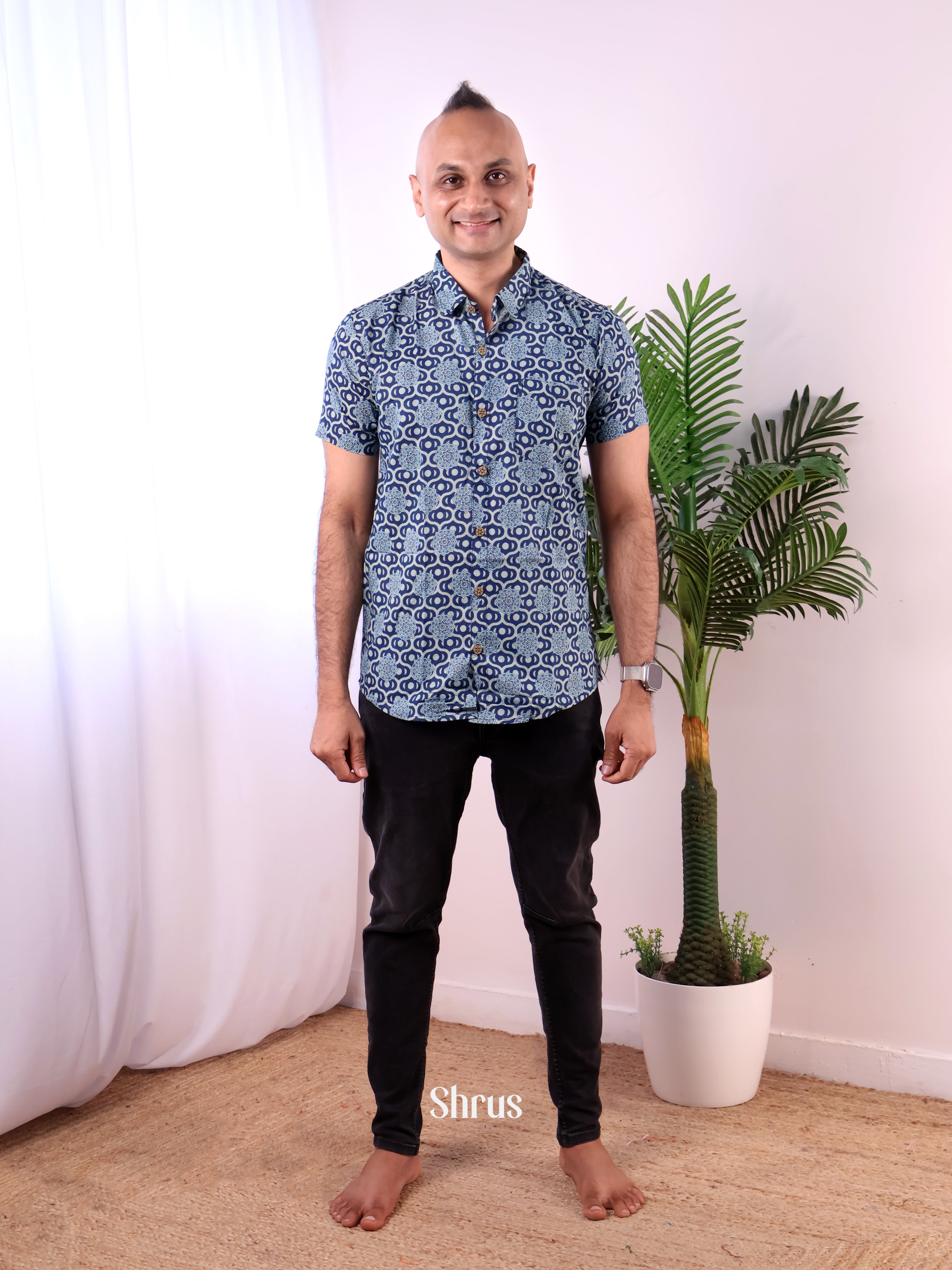 Blue - Readymade Mens Shirt - Shop on Shrus.com