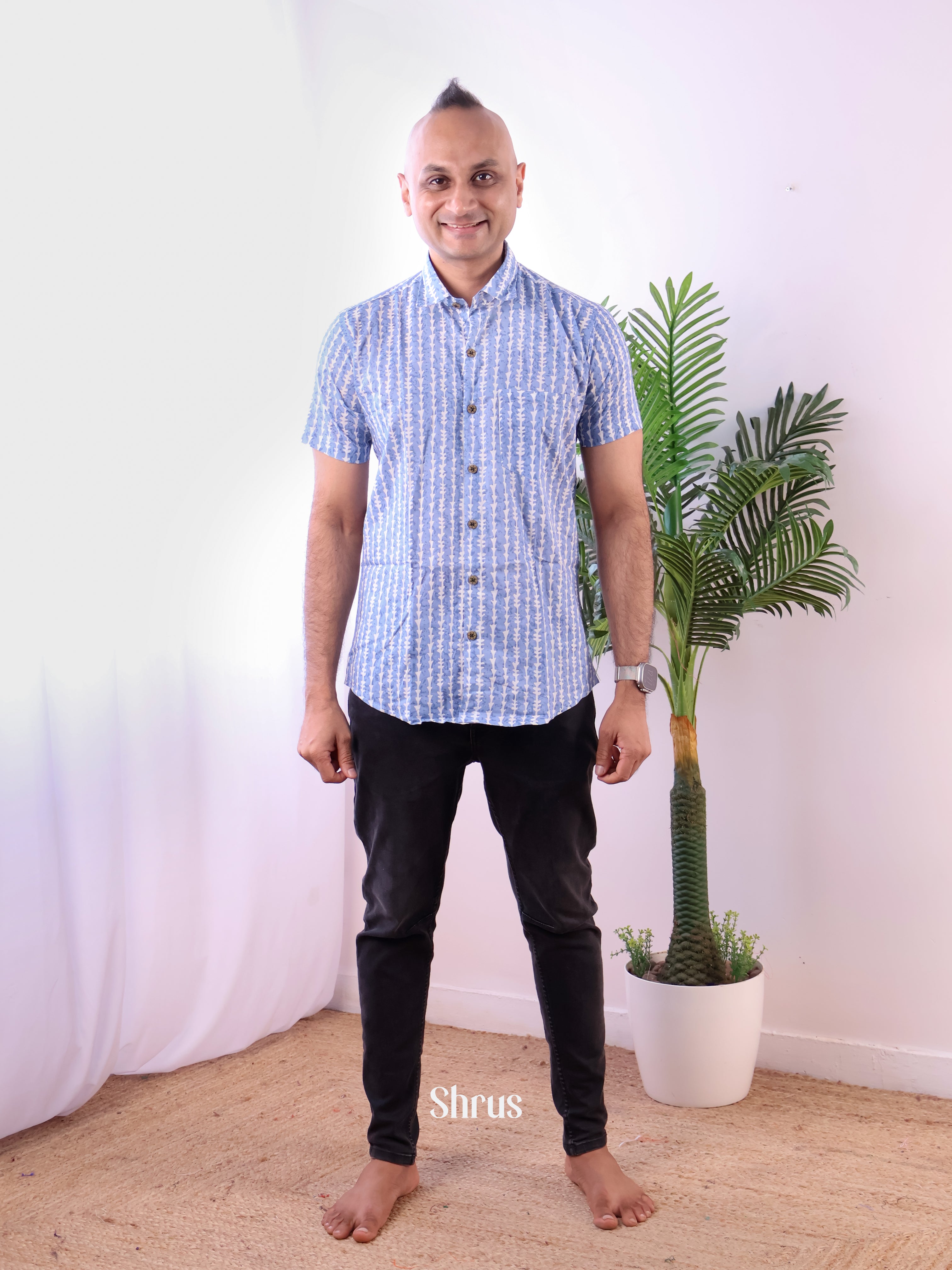 Blue - Readymade Mens Shirt - Shop on Shrus.com