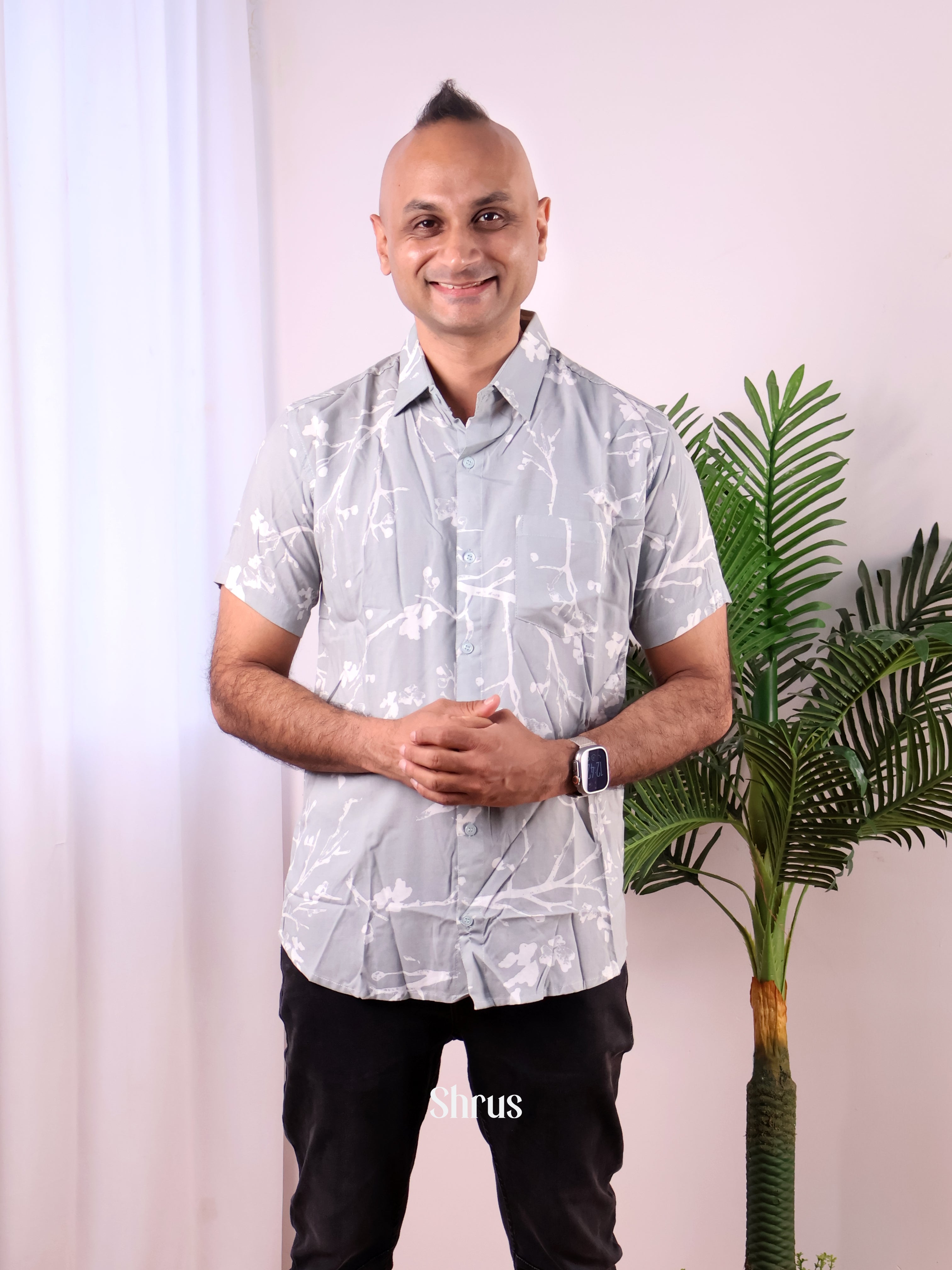 Grey - Readymade Mens Shirt - Shop on Shrus.com