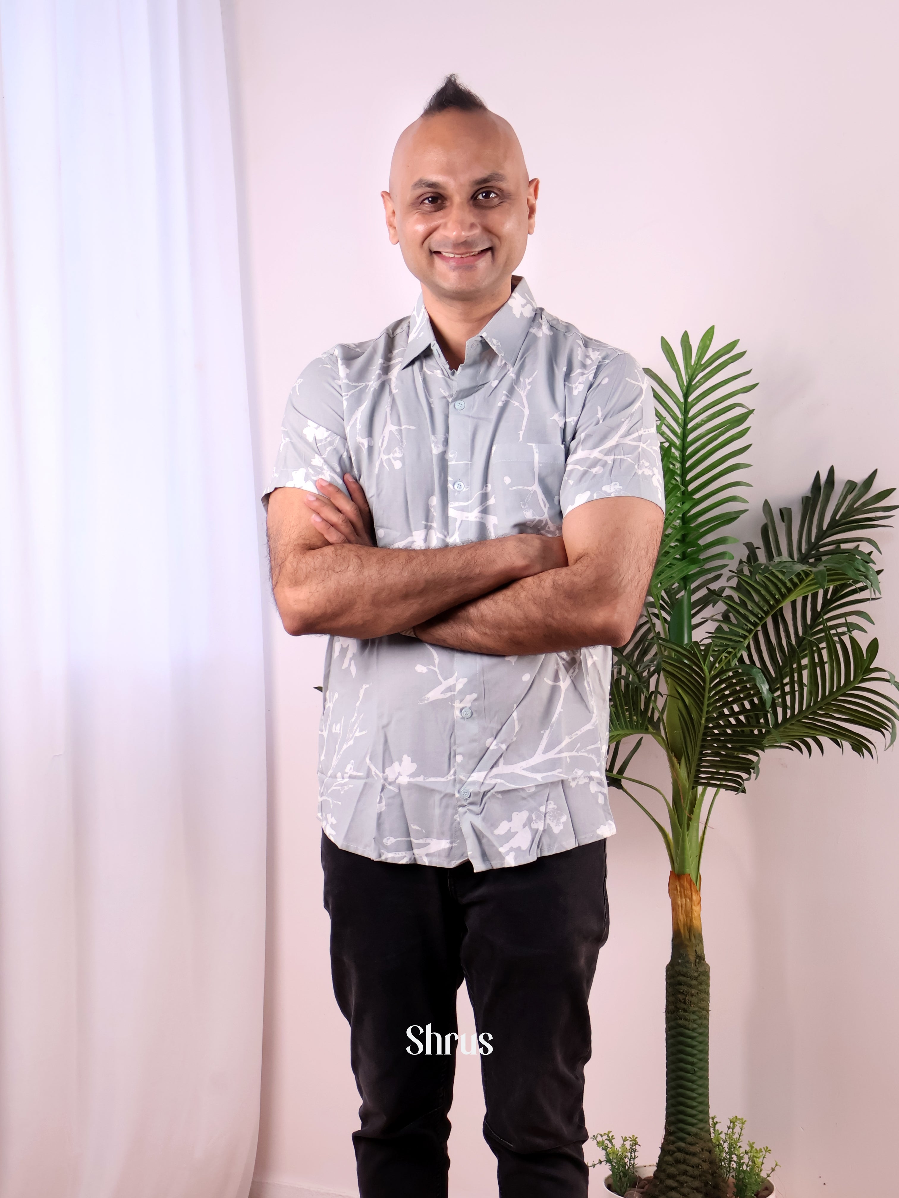 Grey - Readymade Mens Shirt - Shop on Shrus.com