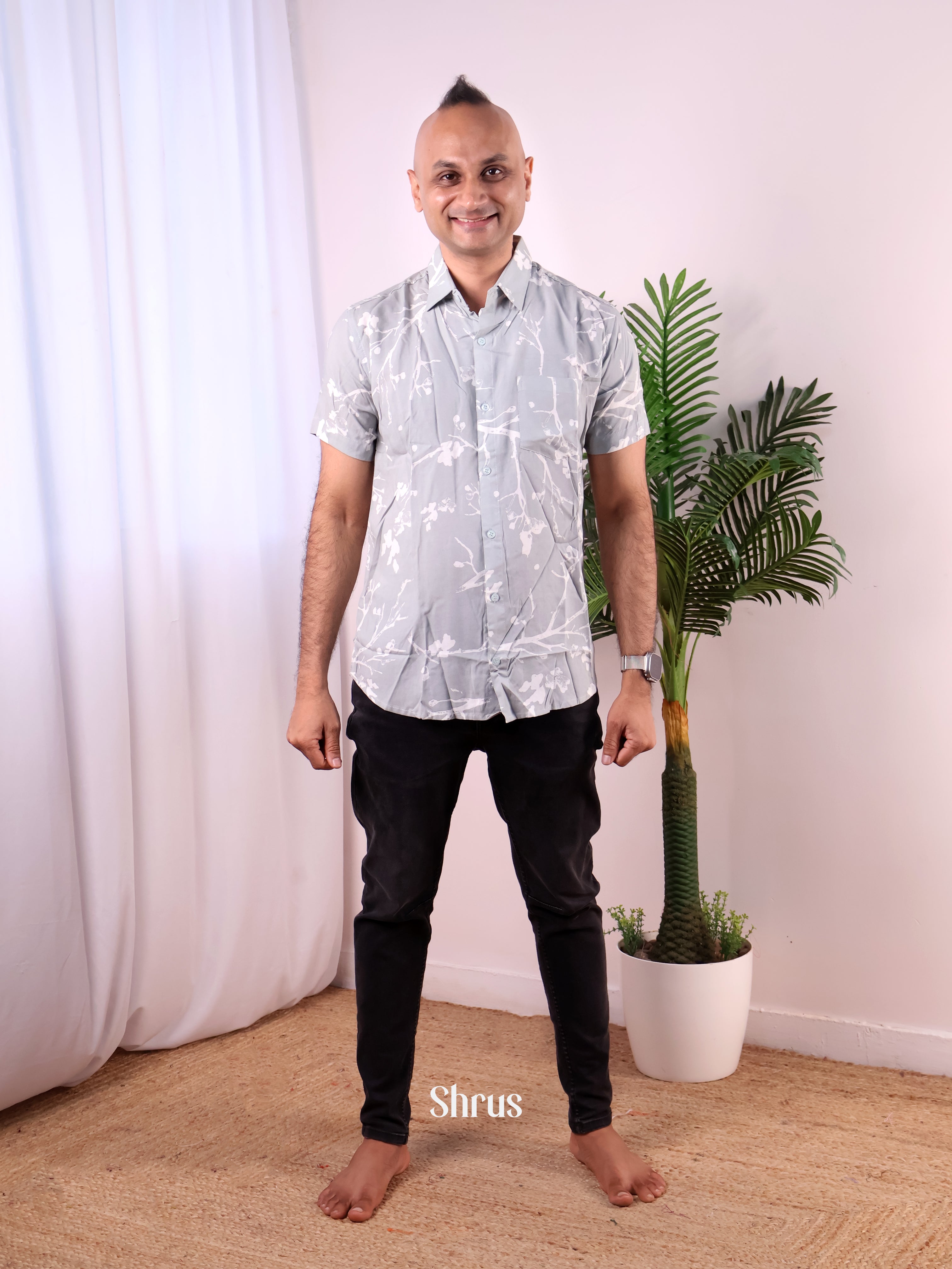 Grey - Readymade Mens Shirt - Shop on Shrus.com