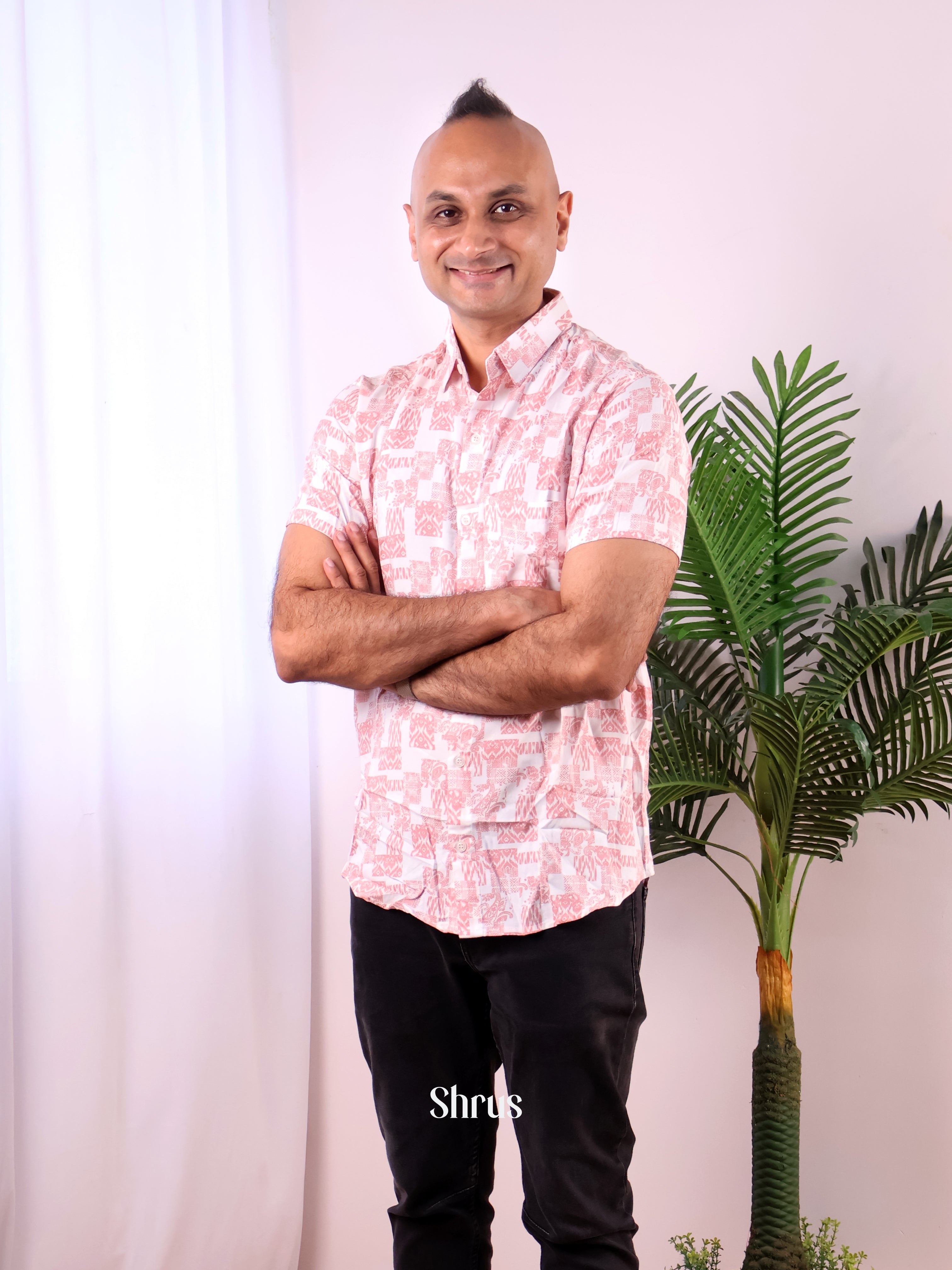 White & Pink - Readymade Mens Shirt - Shop on Shrus.com