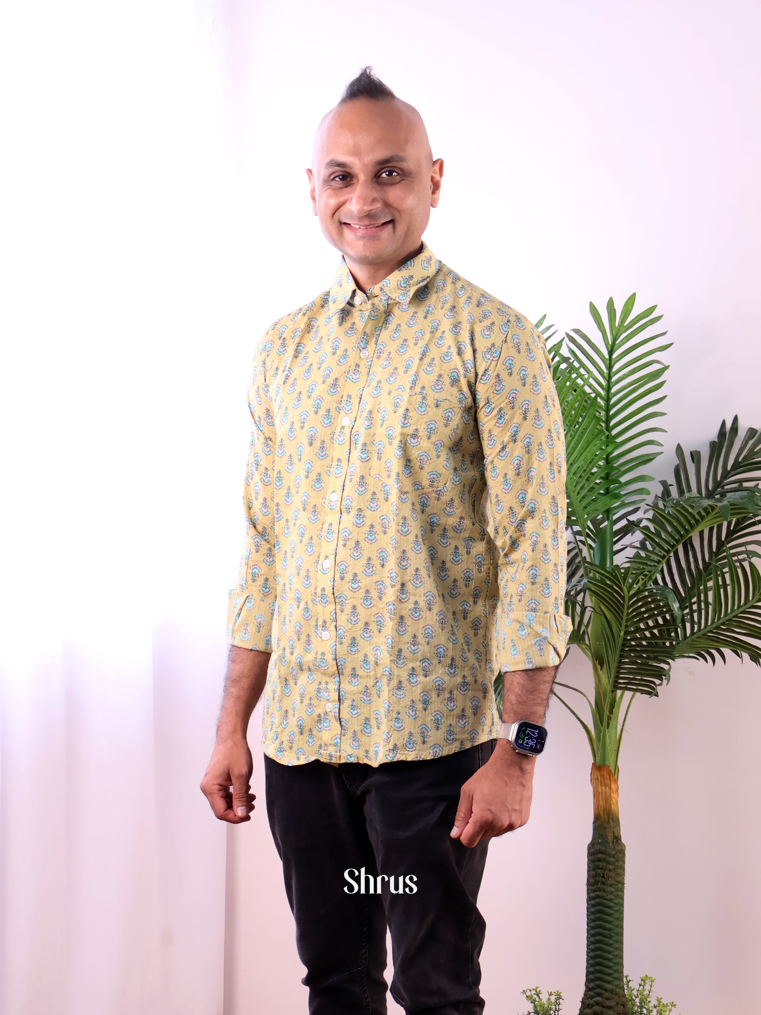 Pale Yellow - Readymade Mens Shirt - Shop on Shrus.com