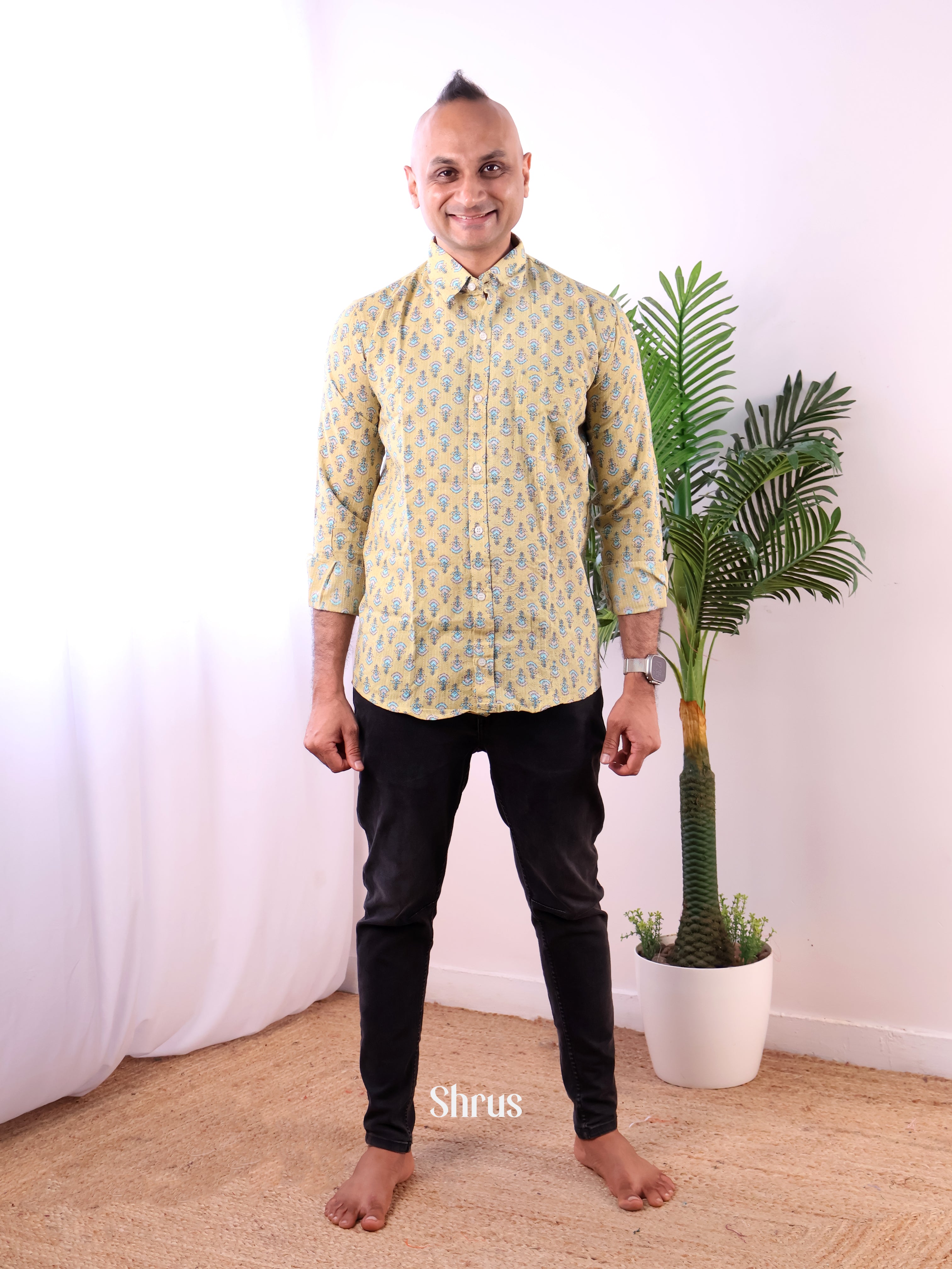 Pale Yellow - Readymade Mens Shirt - Shop on Shrus.com