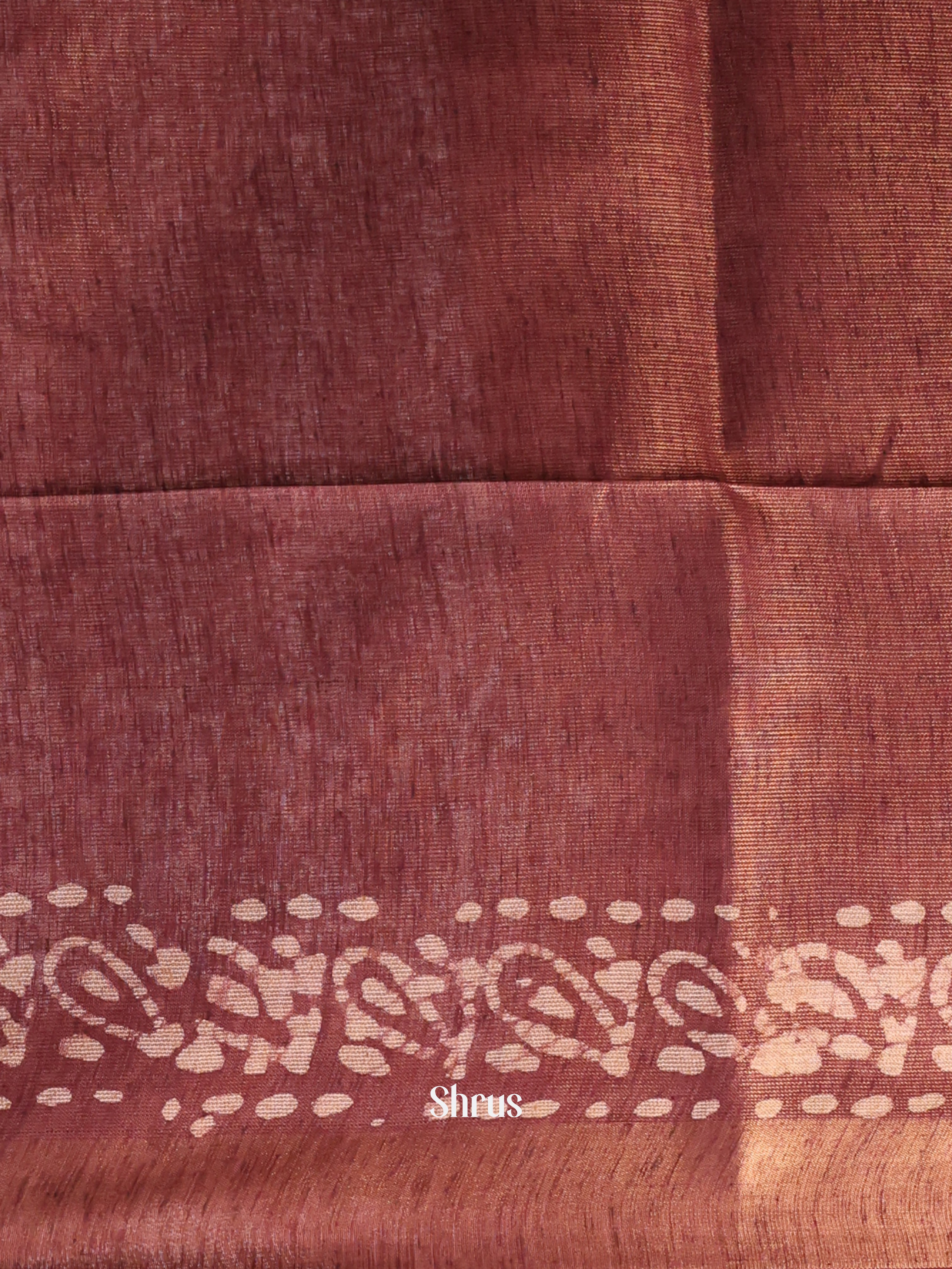 Red & Brown -Bhatik Saree - Shop on Shrus.com