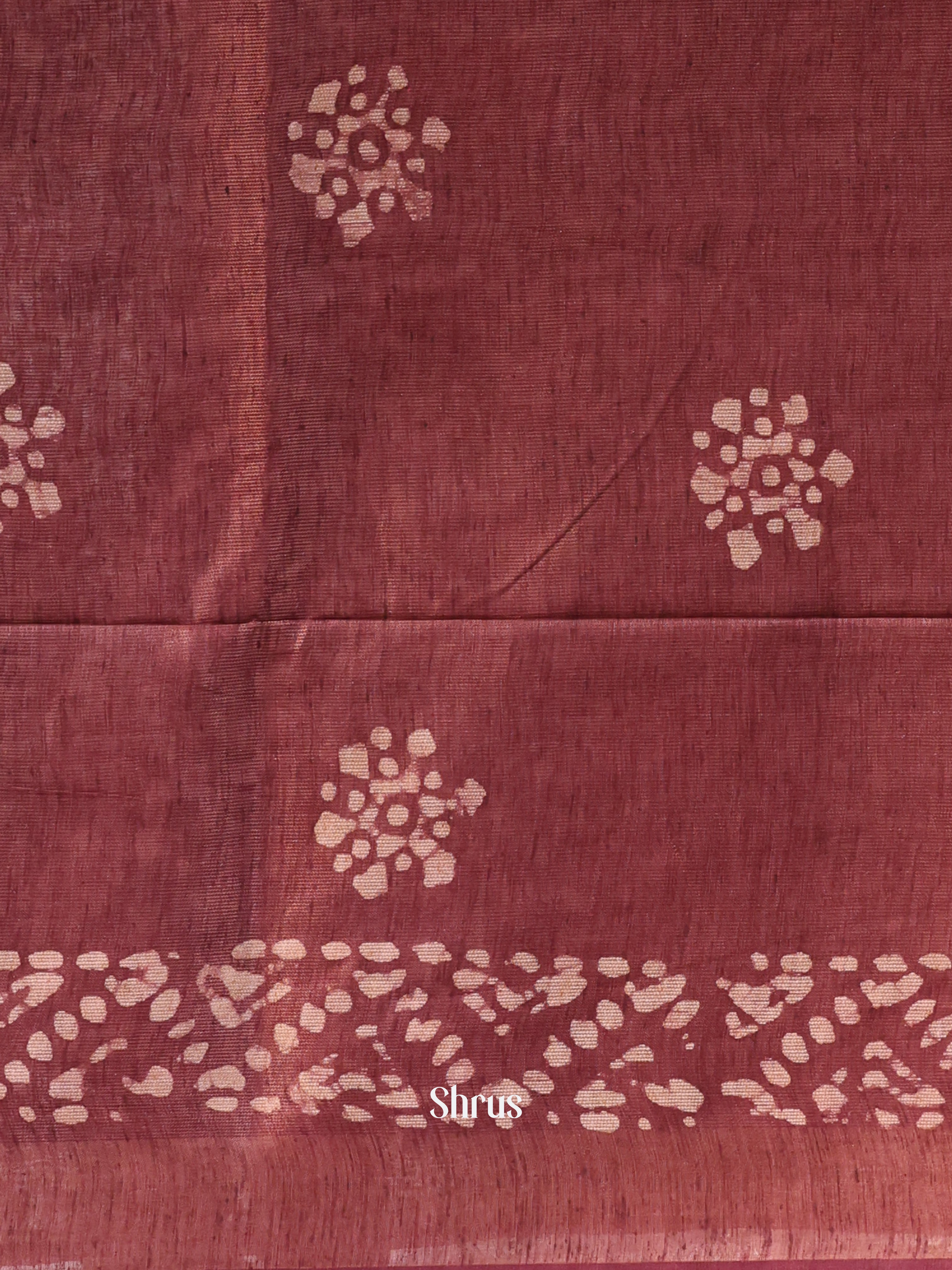 Pink & Brown-Bhatik Saree - Shop on Shrus.com