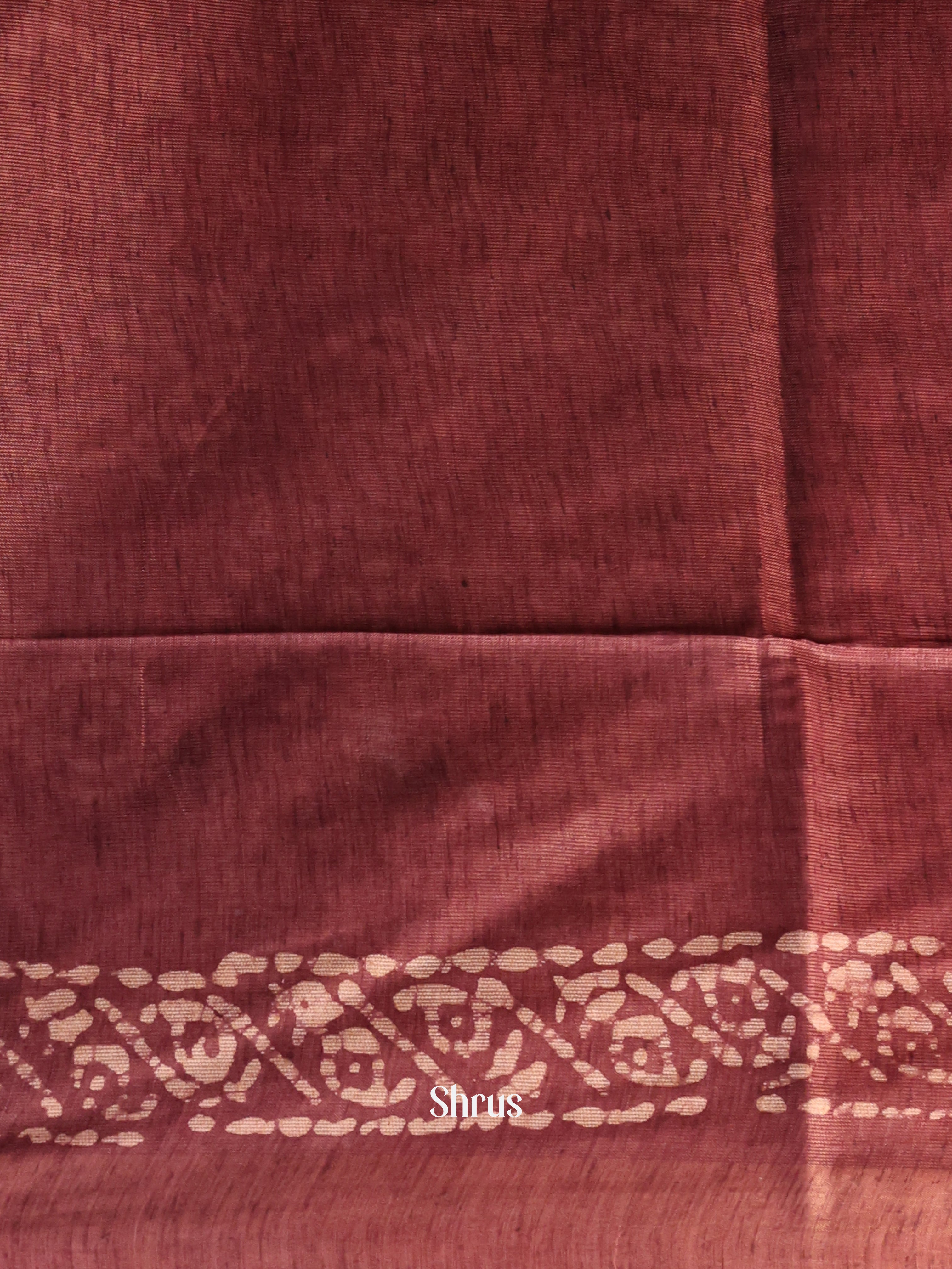 Pink & Brown-Bhatik Saree - Shop on Shrus.com