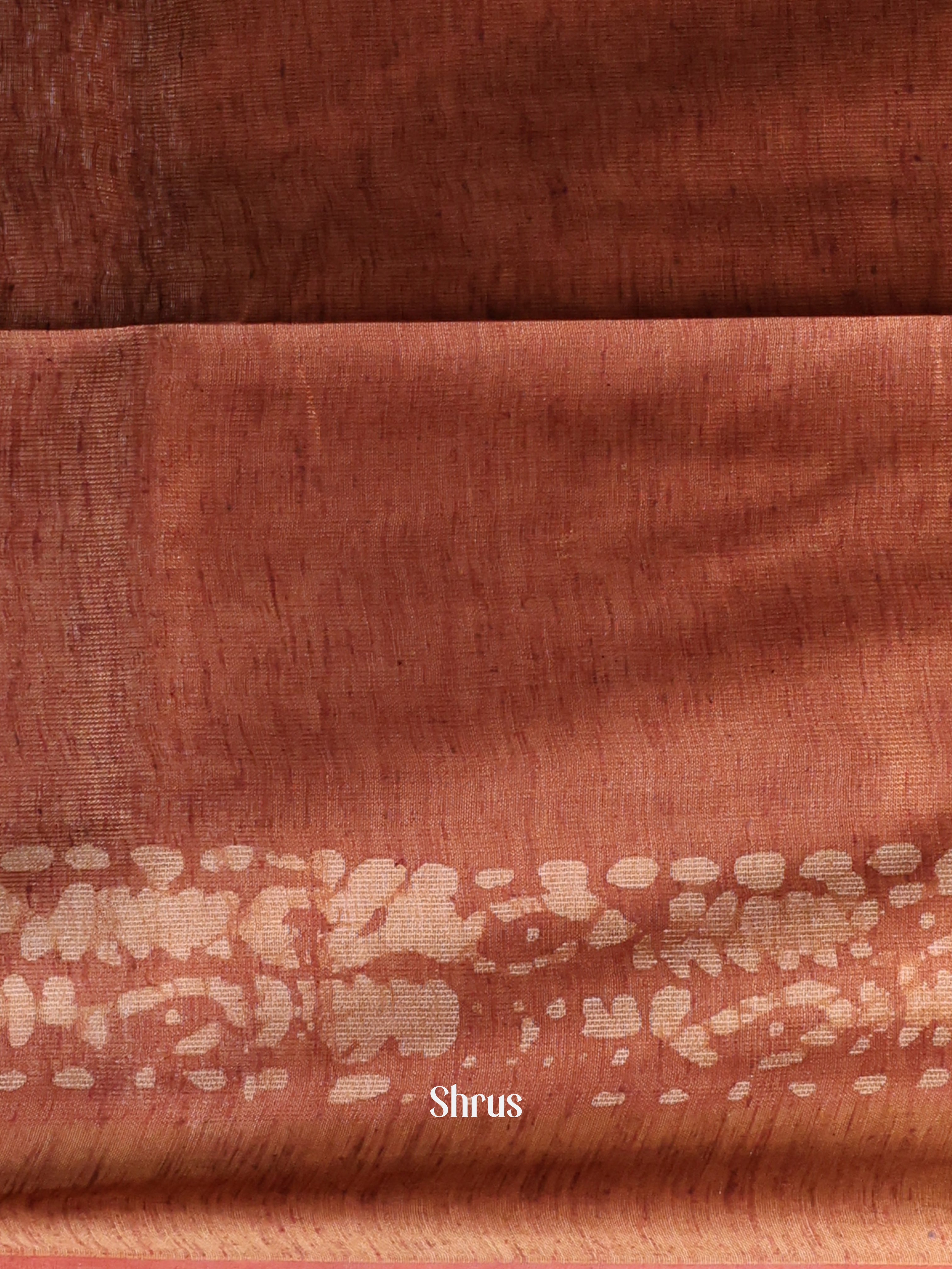 Brown-Bhatik Saree - Shop on Shrus.com