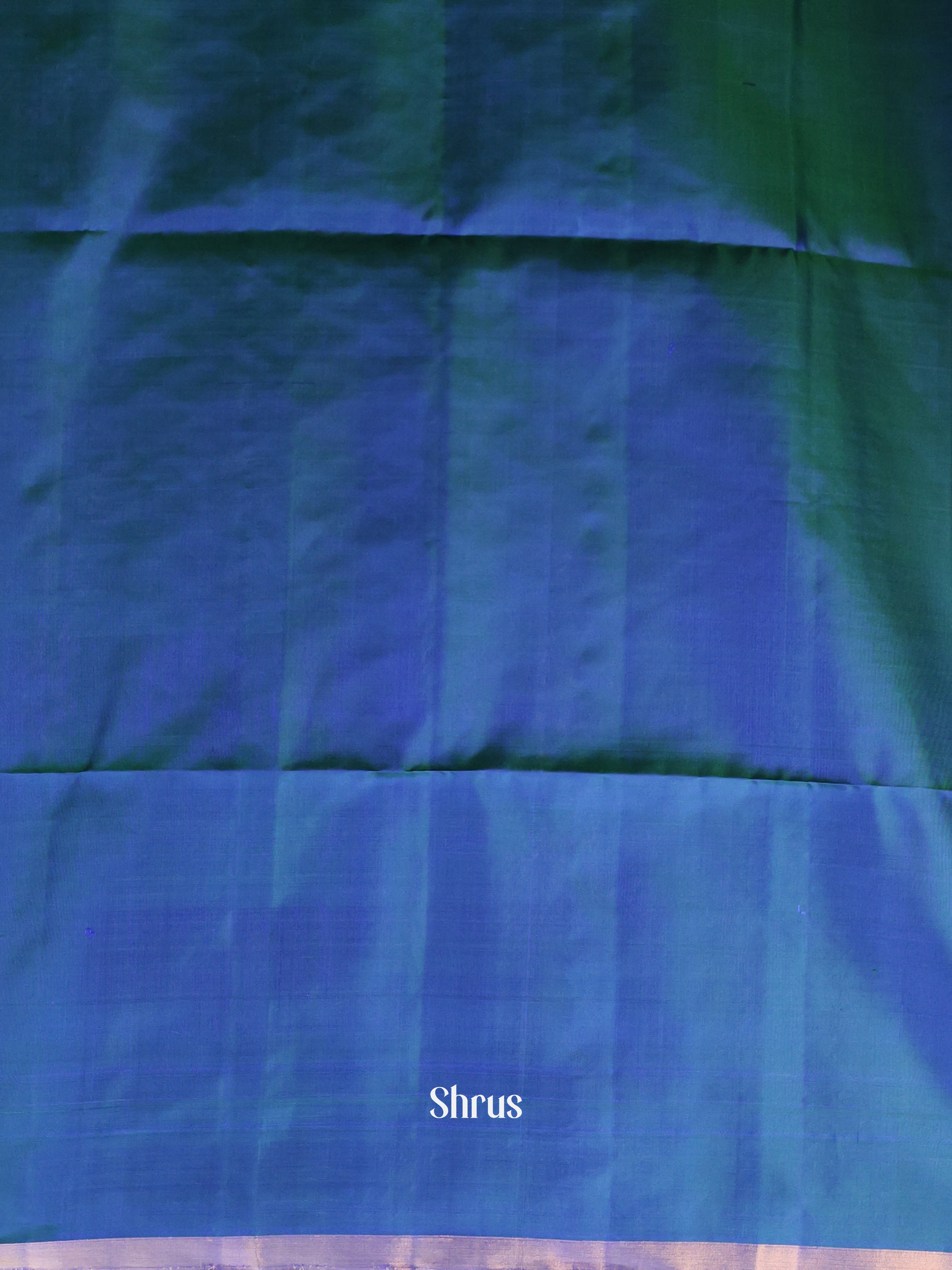 Green & Blue- Soft Silk Saree - Shop on Shrus.com