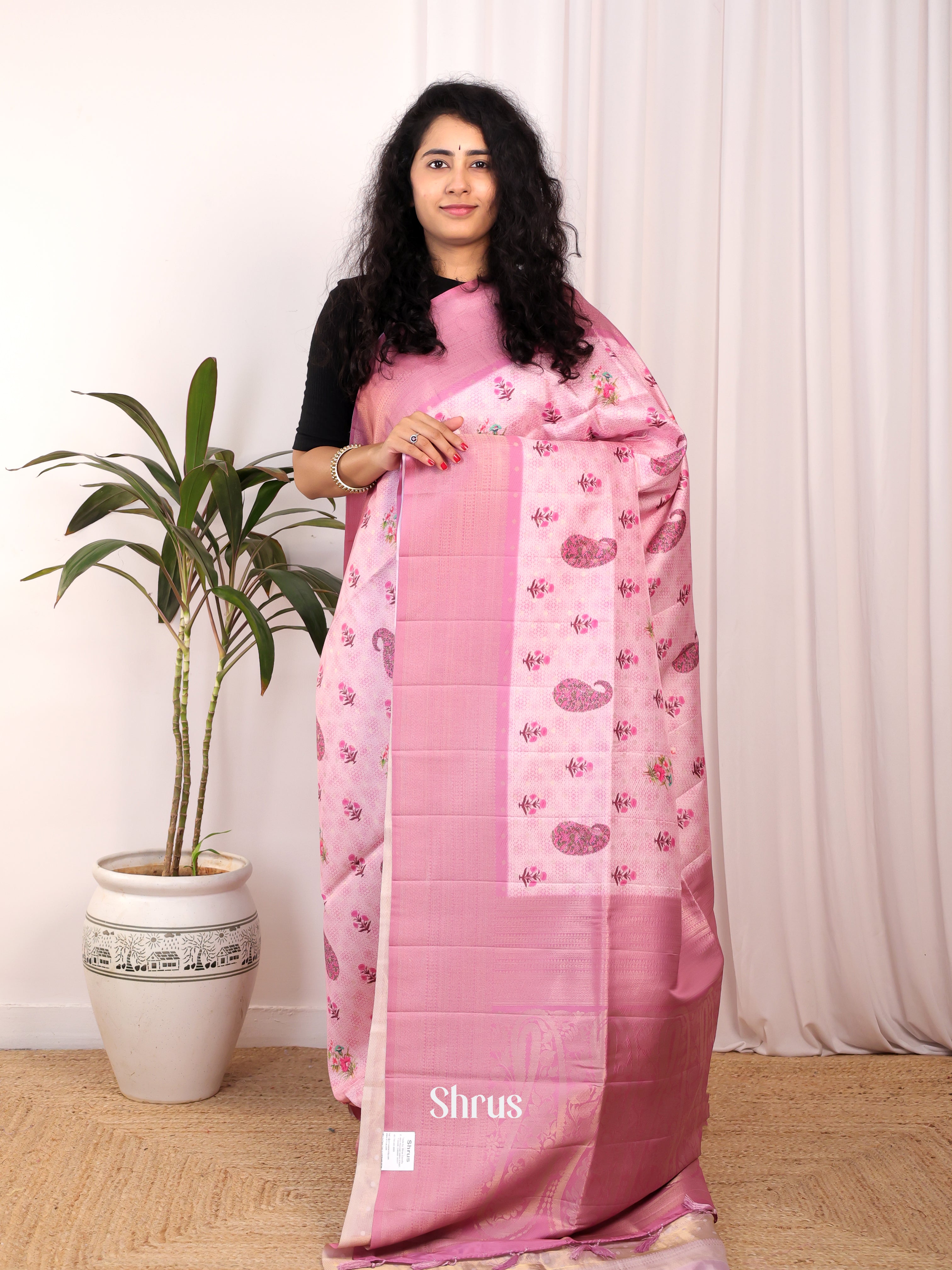 Purple - Semi Georgette Saree - Shop on Shrus.com