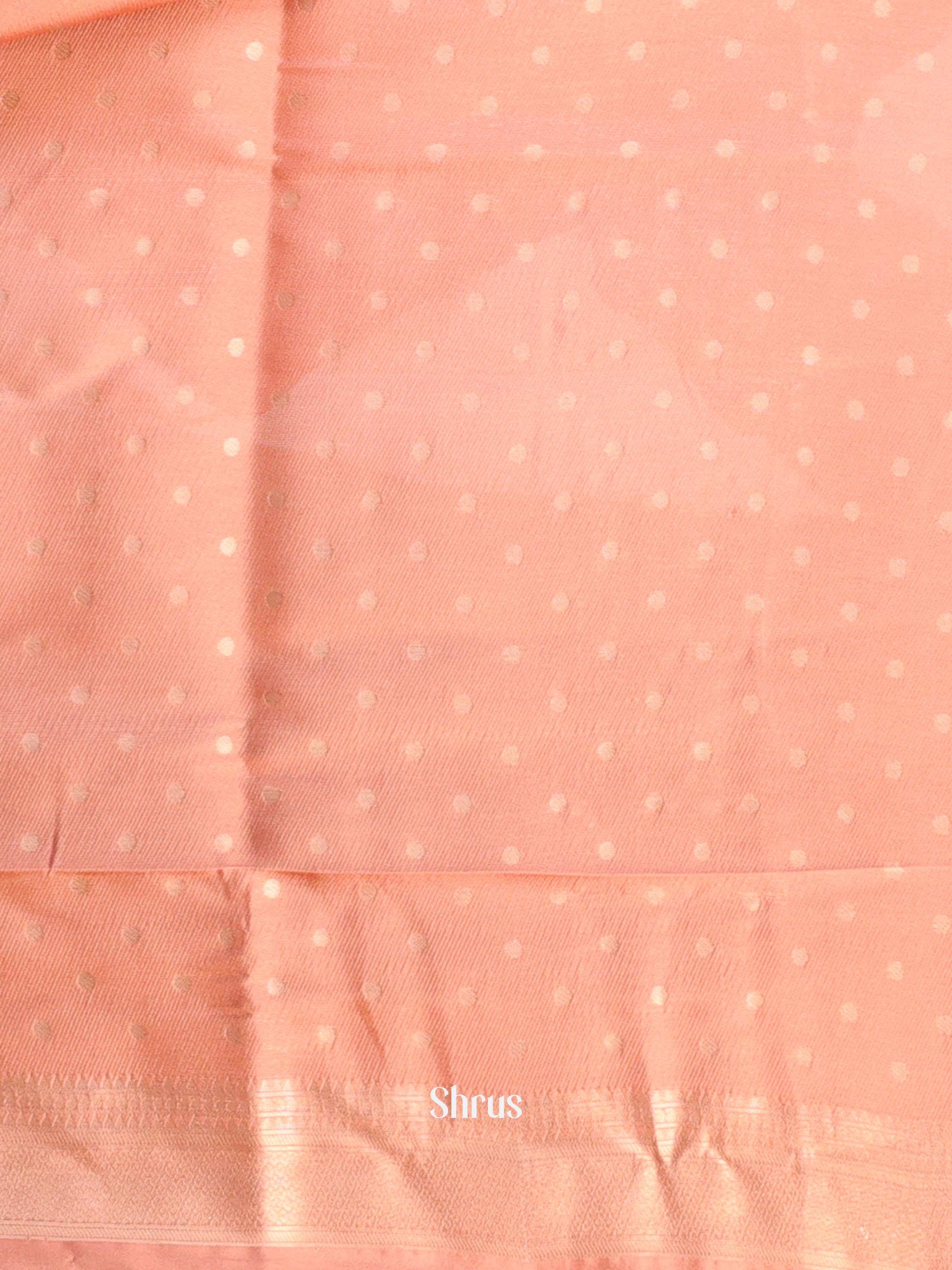 Lite Pink & Peach - Semi Georgette Saree - Shop on Shrus.com