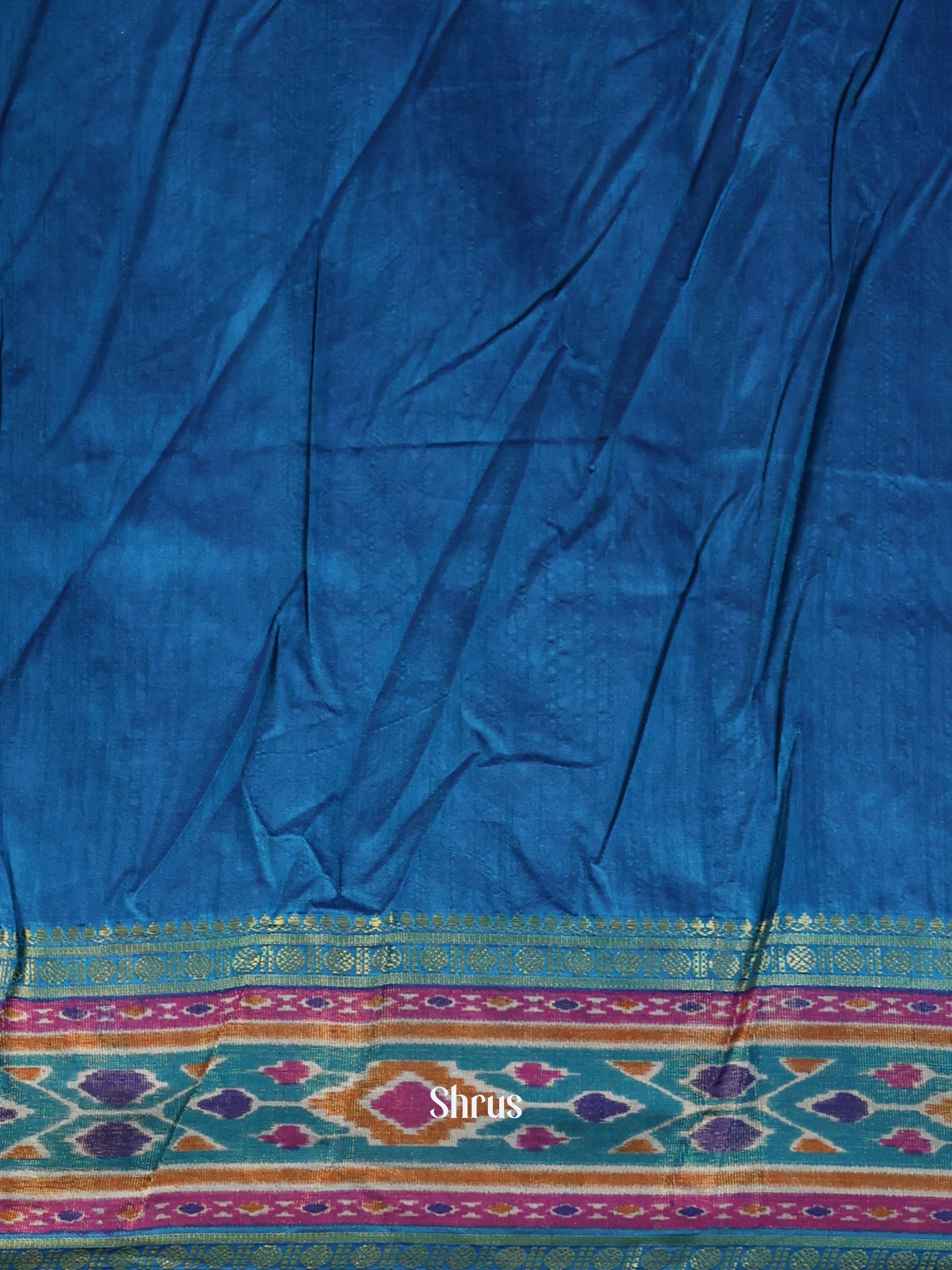 Blue & Purple - Semi Patola Saree - Shop on Shrus.com