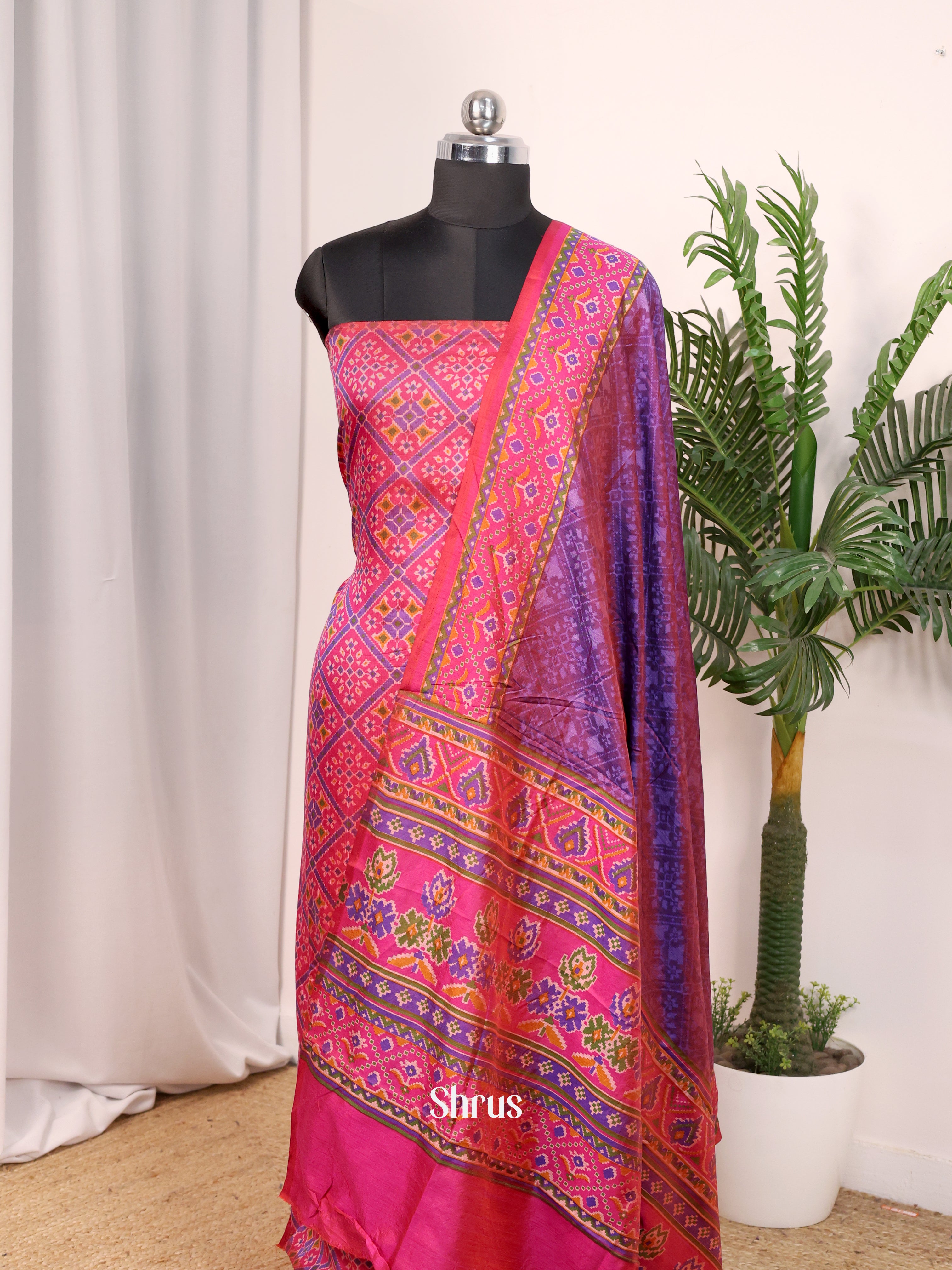 Pink & Purple - Semi patola salwar - Shop on Shrus.com