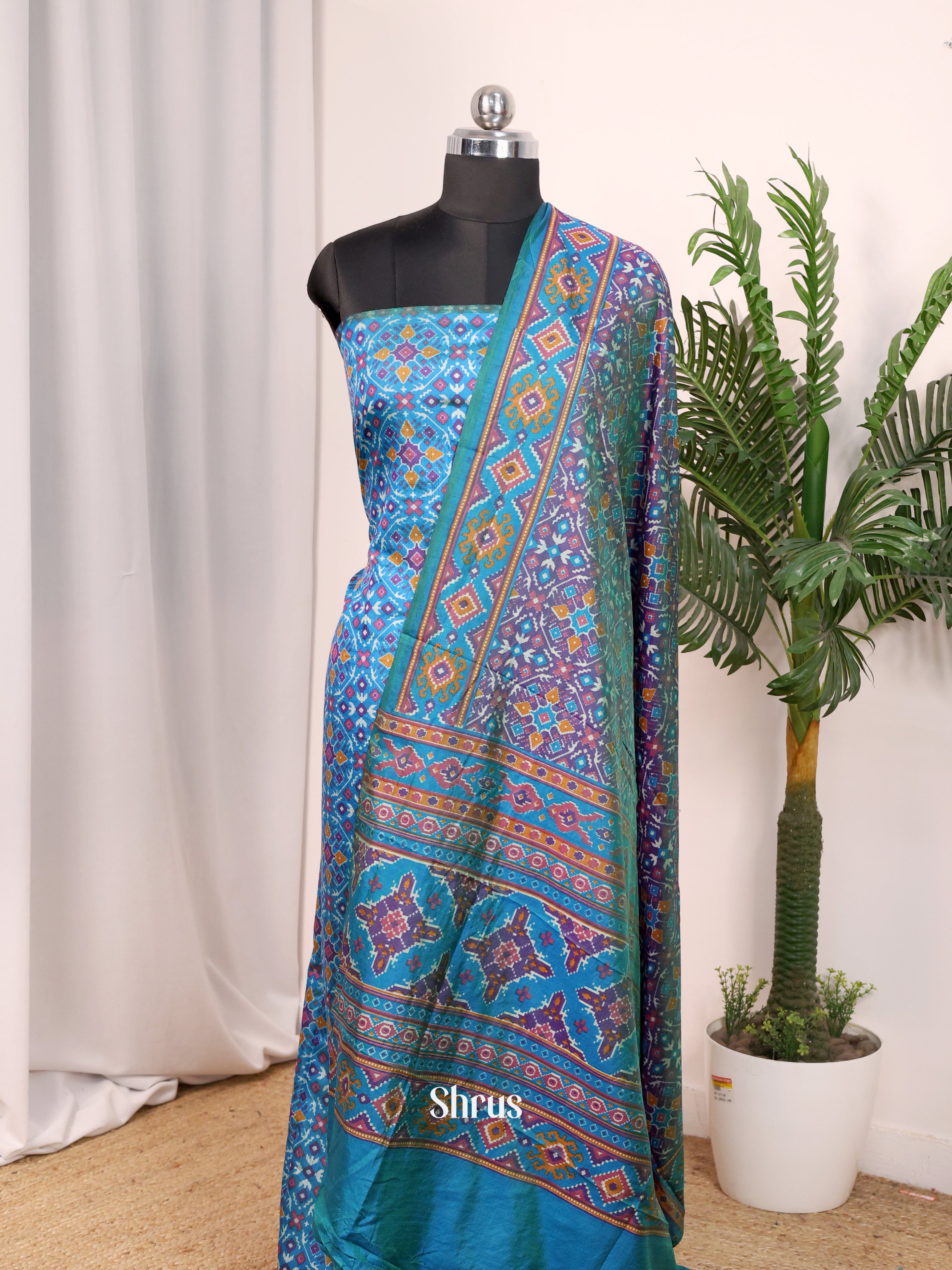 Blue & Purple - Semi patola salwar - Shop on Shrus.com