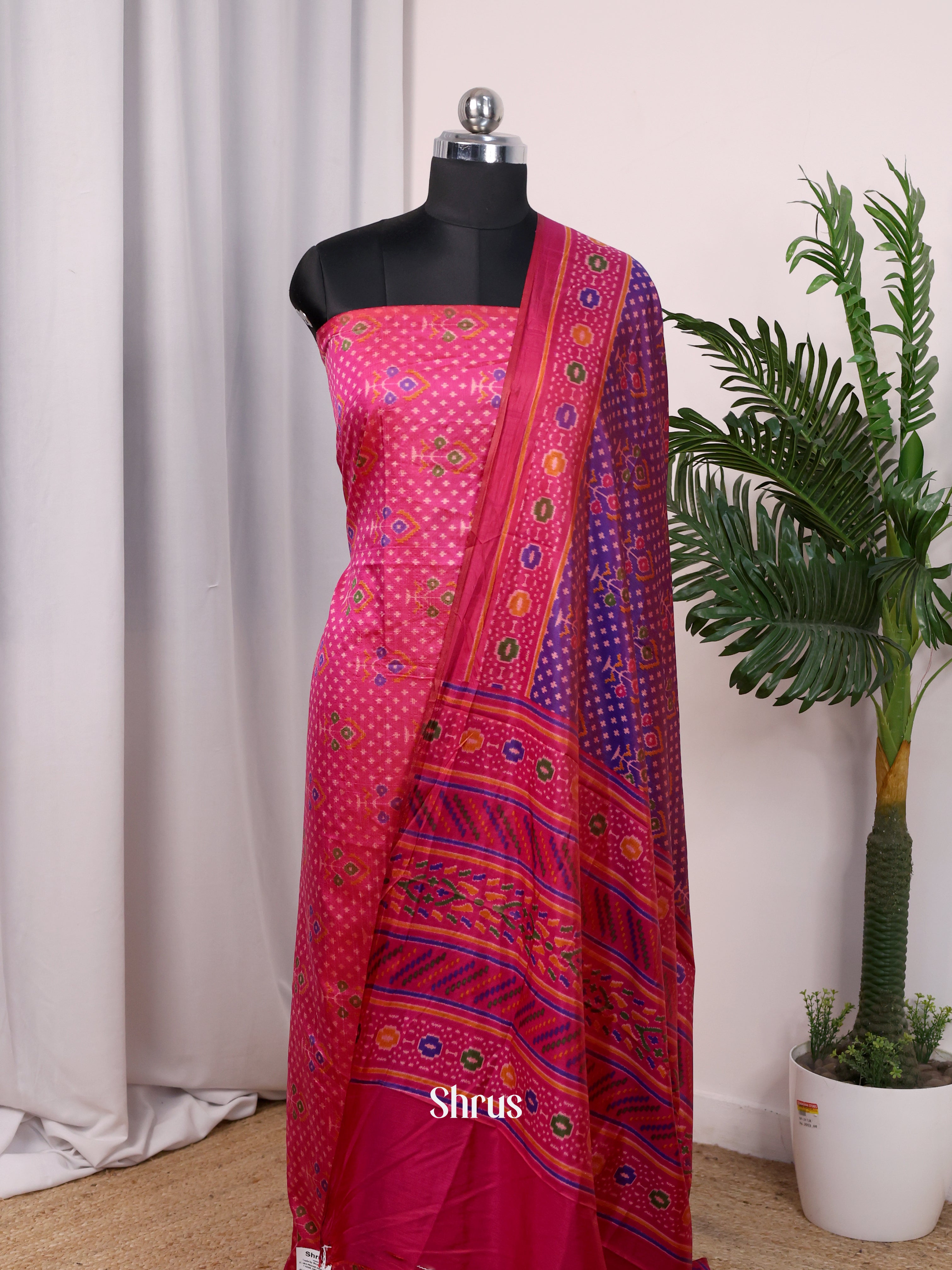 Rani Pink & Purple - semi patola salwar - Shop on Shrus.com