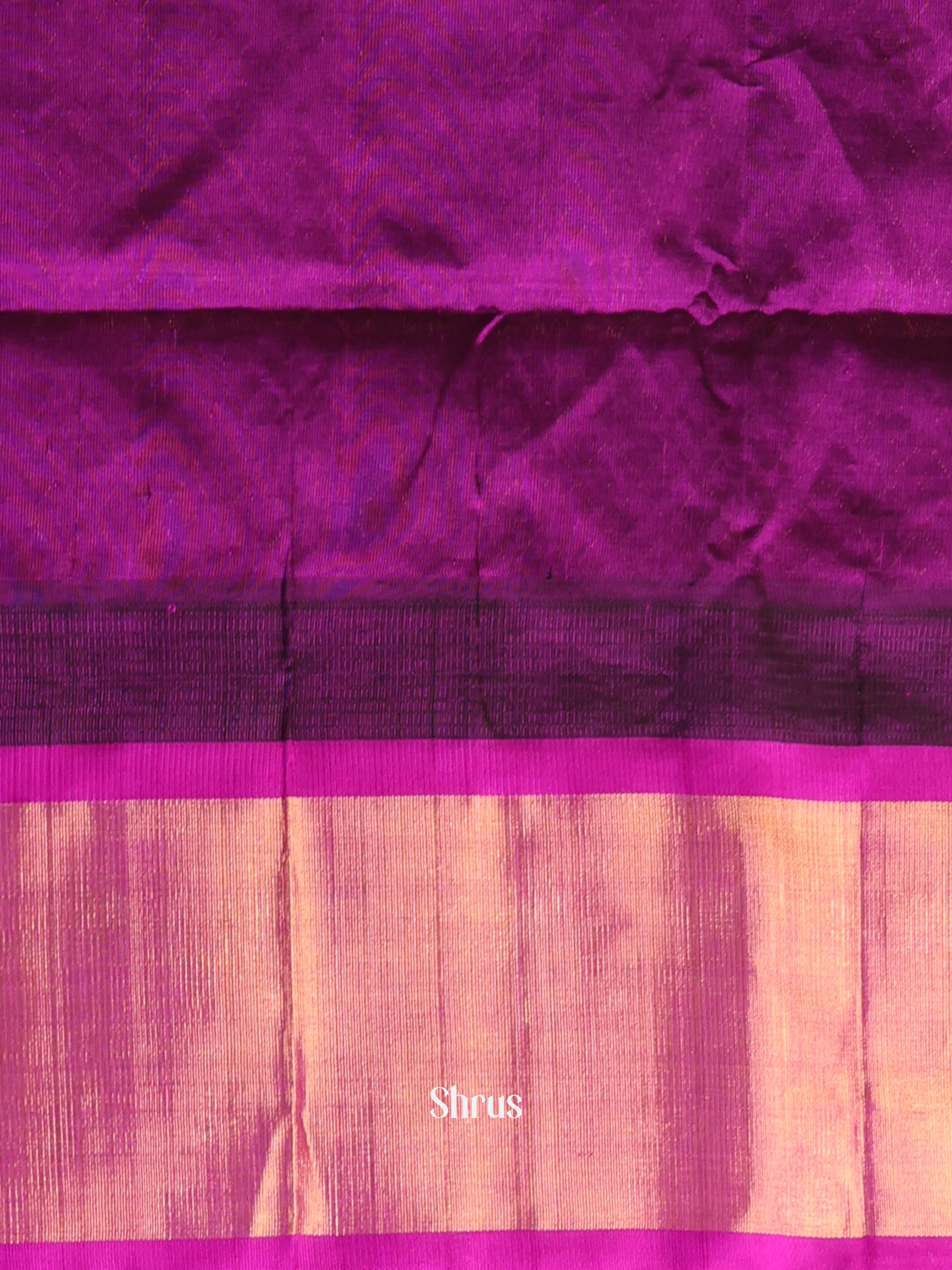 Beige & Purple - Silk Cotton Saree - Shop on Shrus.com
