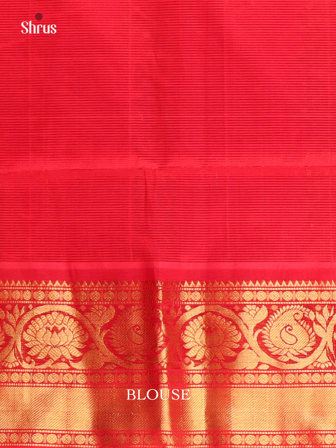 Peach & Red- Silk Cotton Saree - Shop on Shrus.com