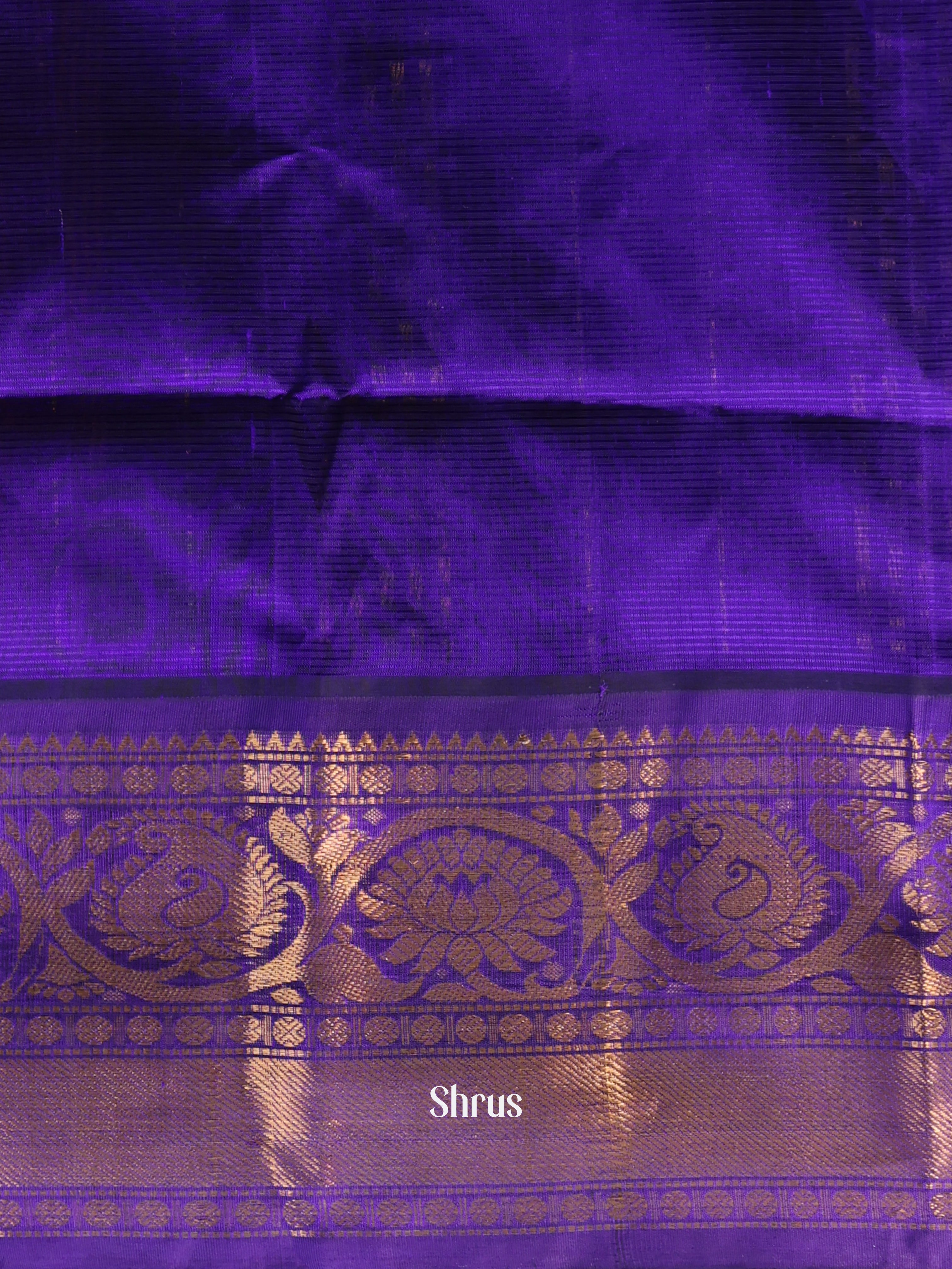 Pink & Blue - Silk Cotton Saree - Shop on Shrus.com